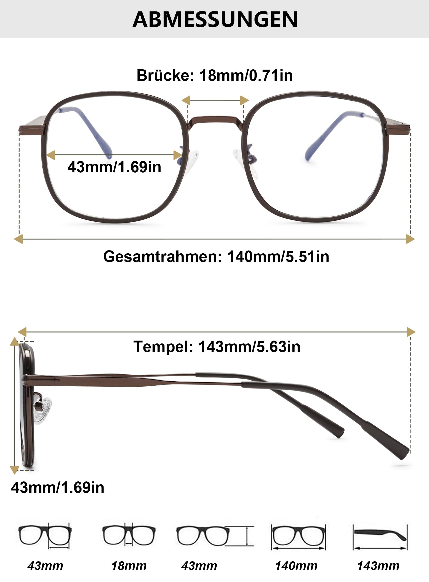 Blue Light Blocking Glasses for Women & Men - TR90 Square Frame Computer Glasses, Anti Eye Strain, Non-Prescription, Lightweight - Perfect for Office Work, Gaming & Screen Time