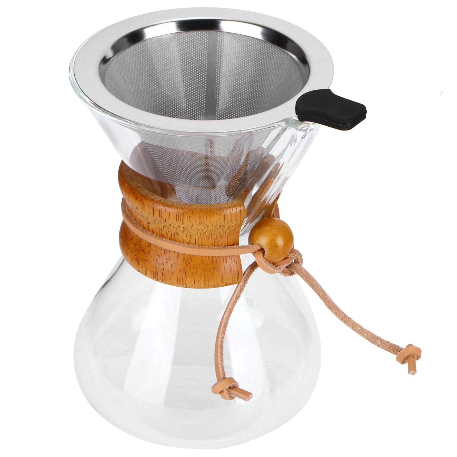 Premium Pour Over Coffee Maker - 400ml Heat-Resistant Glass Dripper with Stainless Steel Filter for Home & Office Brewing | Perfect for Specialty Coffee, Gift Giving & Barista Enthusiasts