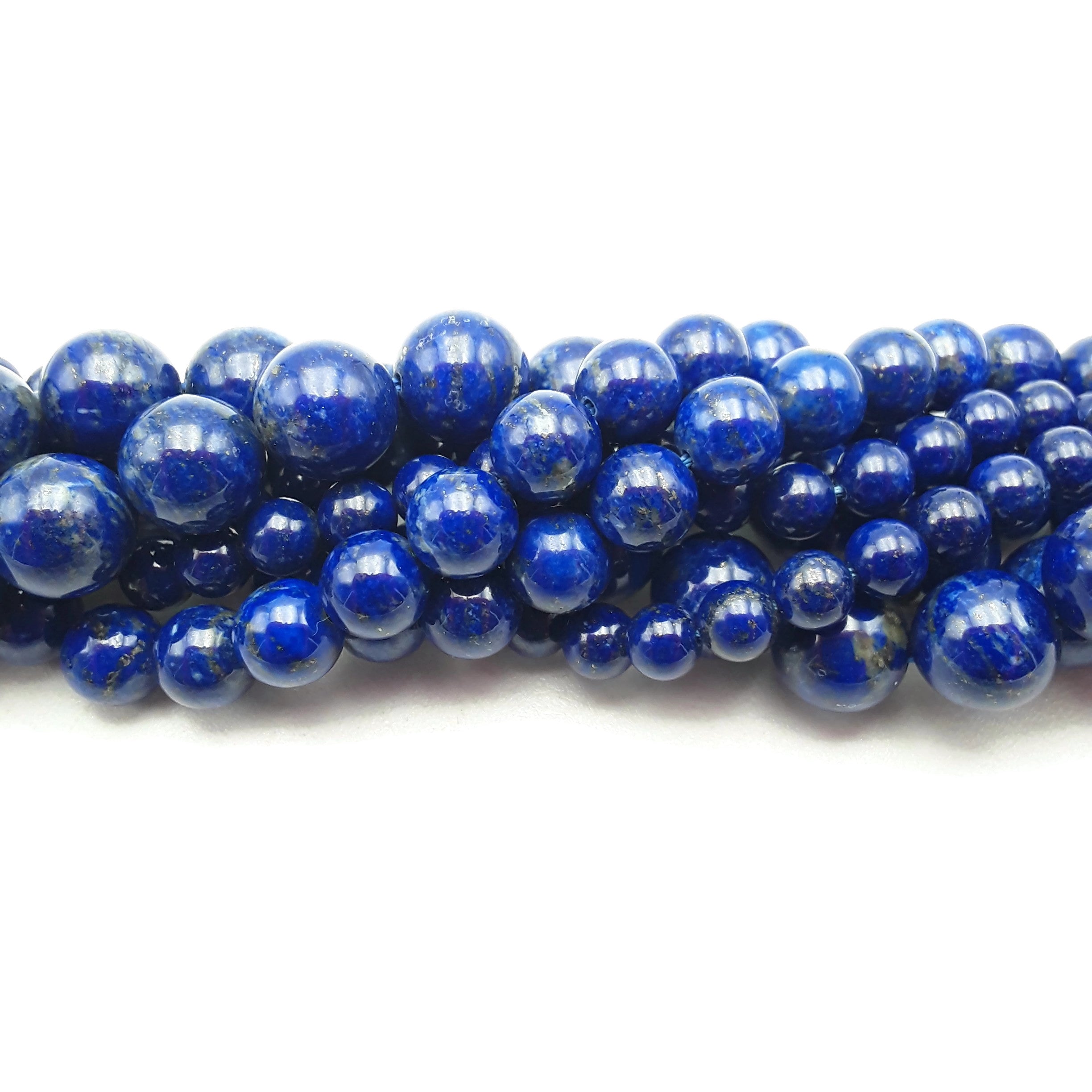 Genuine AAA Afghanistan Lapis Lazuli Smooth Round Beads 6mm 8mm 10mm 16 Strand - Natural Gemstone Jewelry Making Supplies for DIY Bracelets, Necklaces & Healing Crystal Crafts