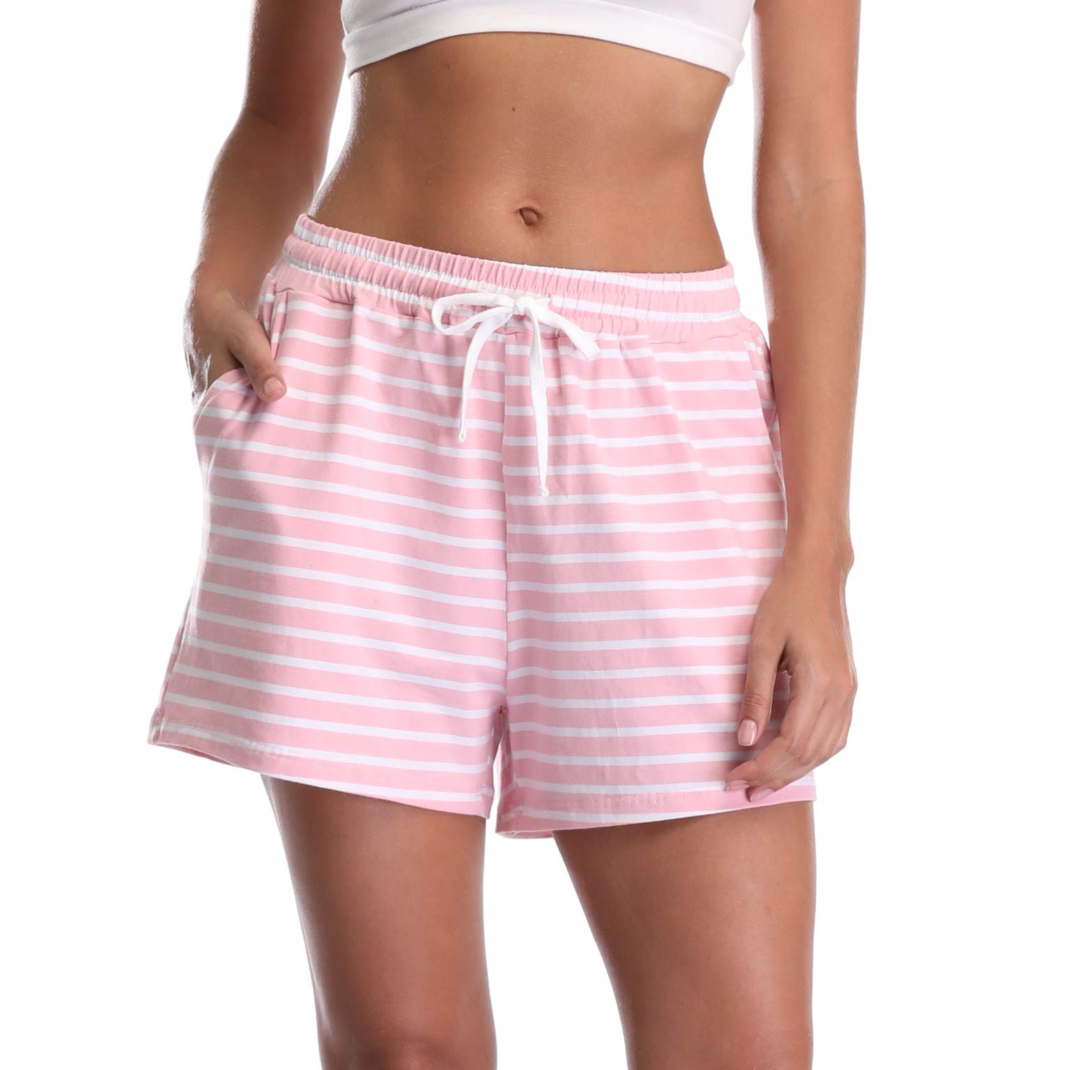 Vlazom Women's Super Soft Pajama Shorts with Drawstring & Pockets - Stylish Lounge Sleepwear for Sleeping, Gym, Running & Relaxing at Home