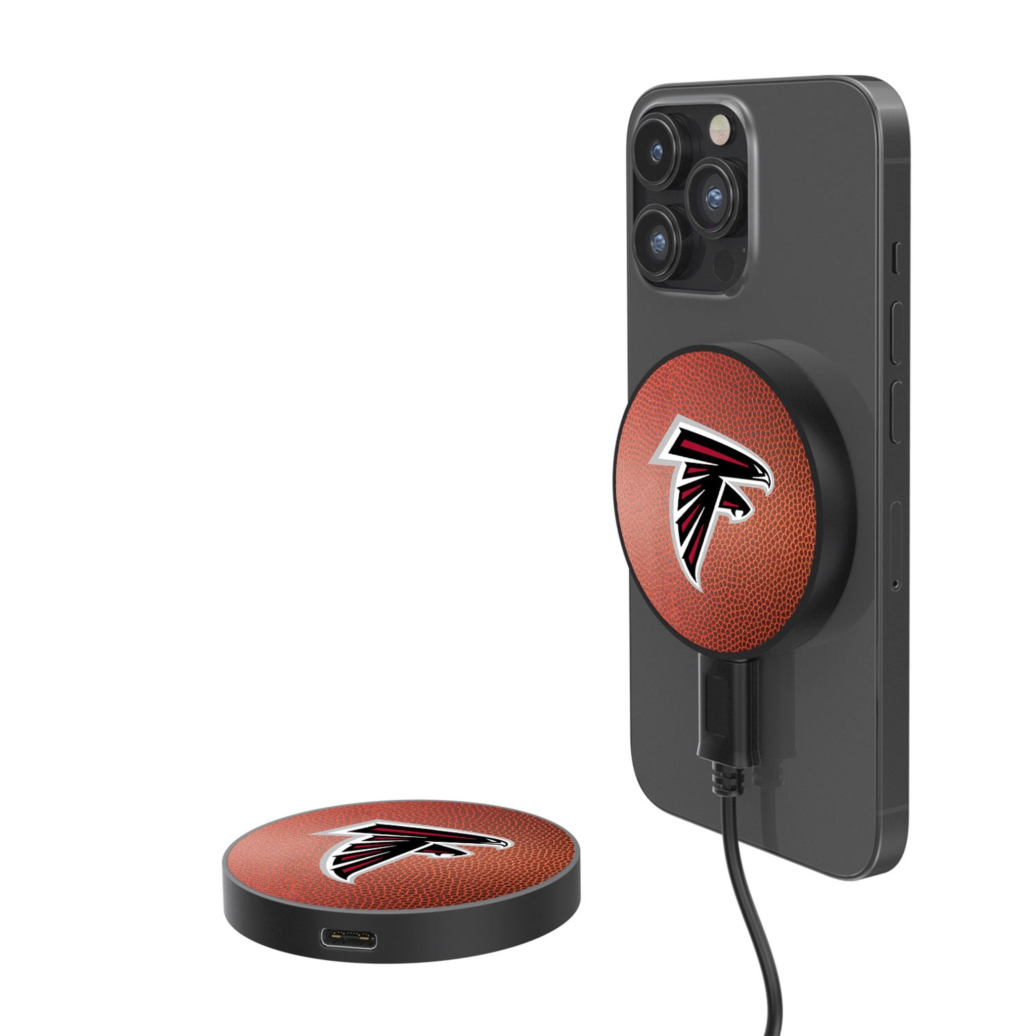 Atlanta Falcons NFL 15W Fast Wireless Magnetic Charger - Compatible with iPhone & Android - Perfect for Home, Office & Travel