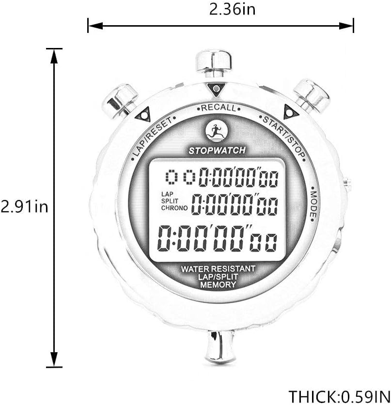 Digital Stopwatch Timer - Sports Stopwatch with Large Display for Track & Field, Swimming, Coaching, and Fitness Training