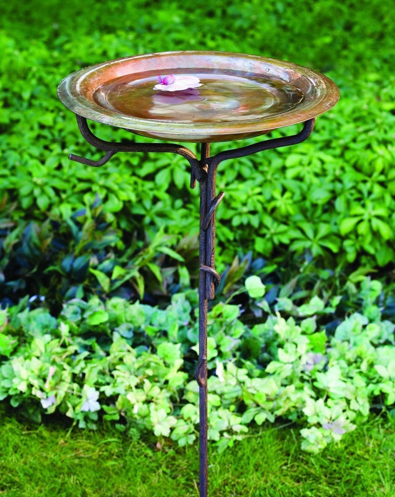 Solid Copper Bird Bath with Twig Base - Elegant Garden Decor for Attracting Birds - Perfect for Outdoor Patio, Yard, and Garden Decorations