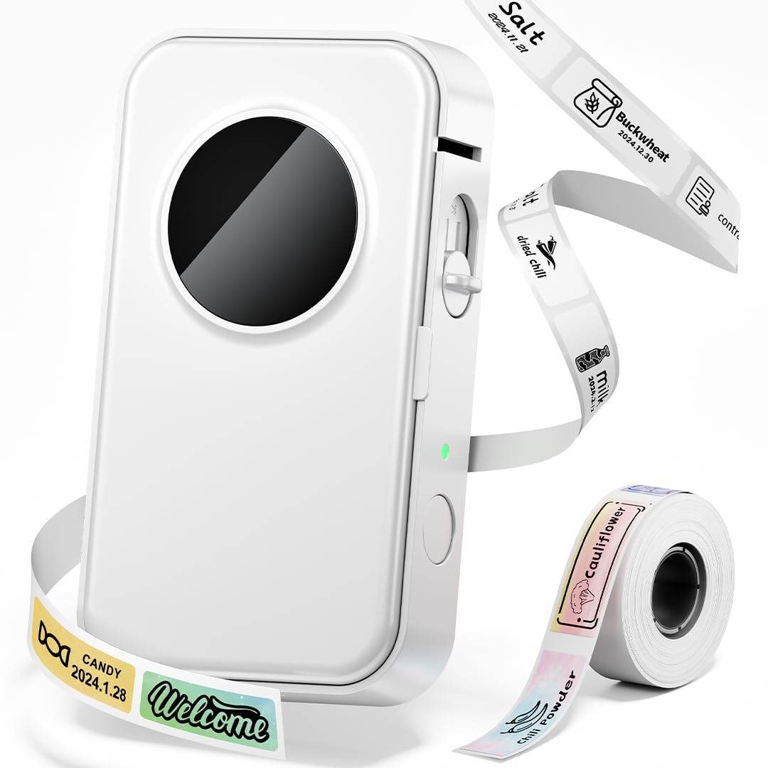 Phomemo D35 Wireless Bluetooth Label Maker Machine with Tape - Portable Mini Label Printer for Home & Office Organizing | Smartphone Compatible, Multiple Templates | Perfect for Storage, Pantry, and Craft Labeling