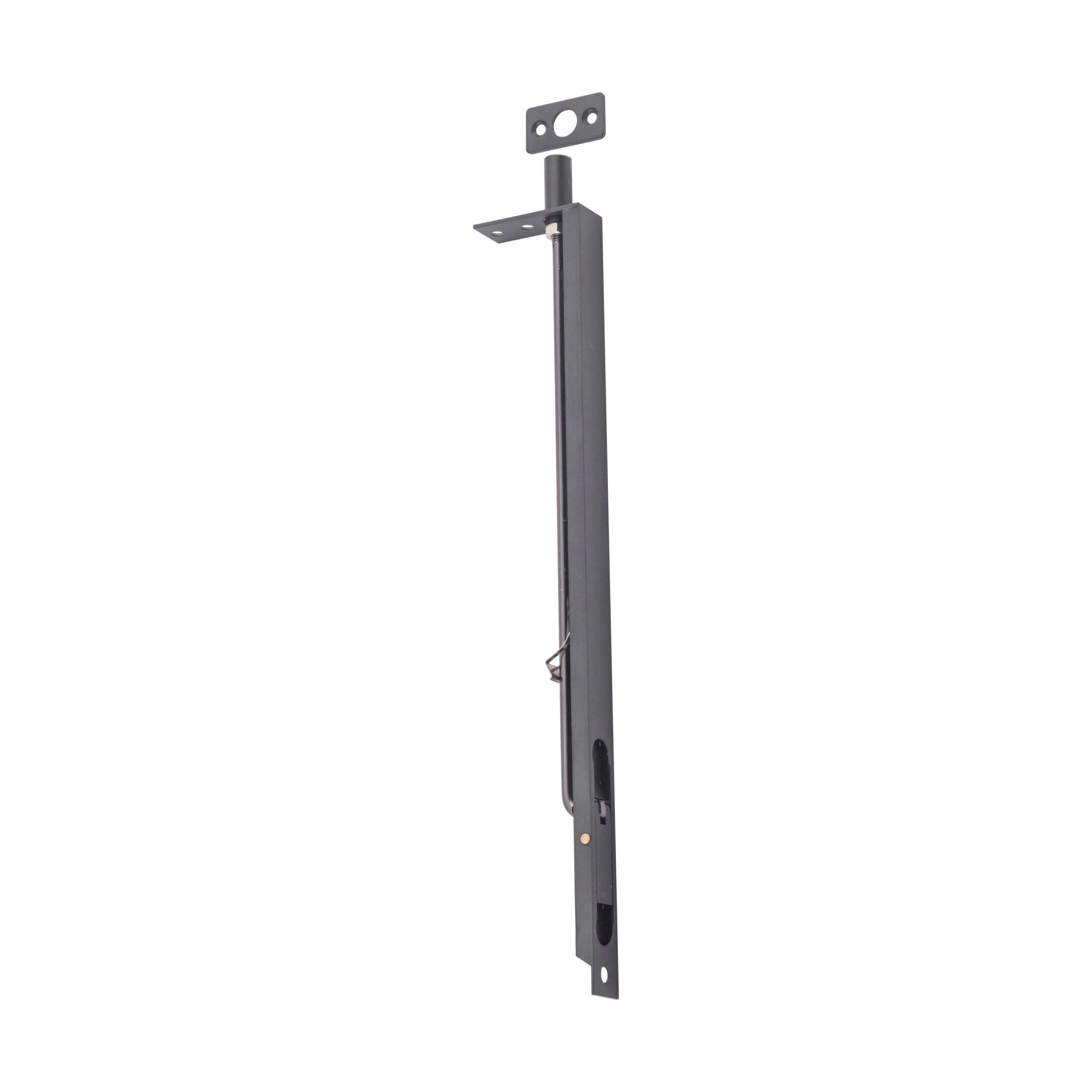 9856 Flush Bolt Matte Black H300xW19mm - Heavy Duty Door Lock for Interior & Exterior Use | Secure Sliding Doors, Cabinets & Gates | Durable Zinc Alloy Construction