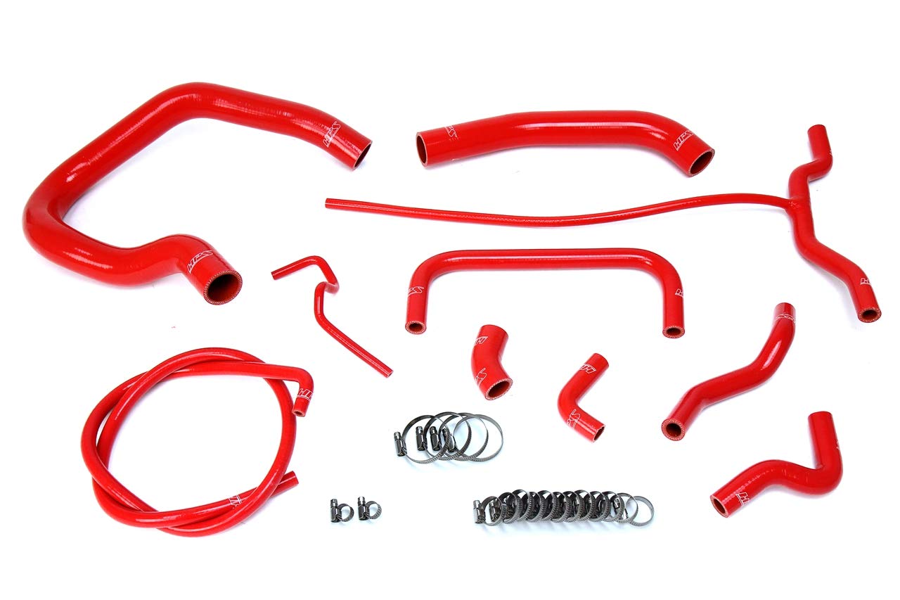 HPS 57-1661-RED Red Silicone Radiator Hose Kit & Heater Hose Coolant Replacement (1 Pack) - Perfect for Car Engine Cooling System Maintenance & Performance Upgrades