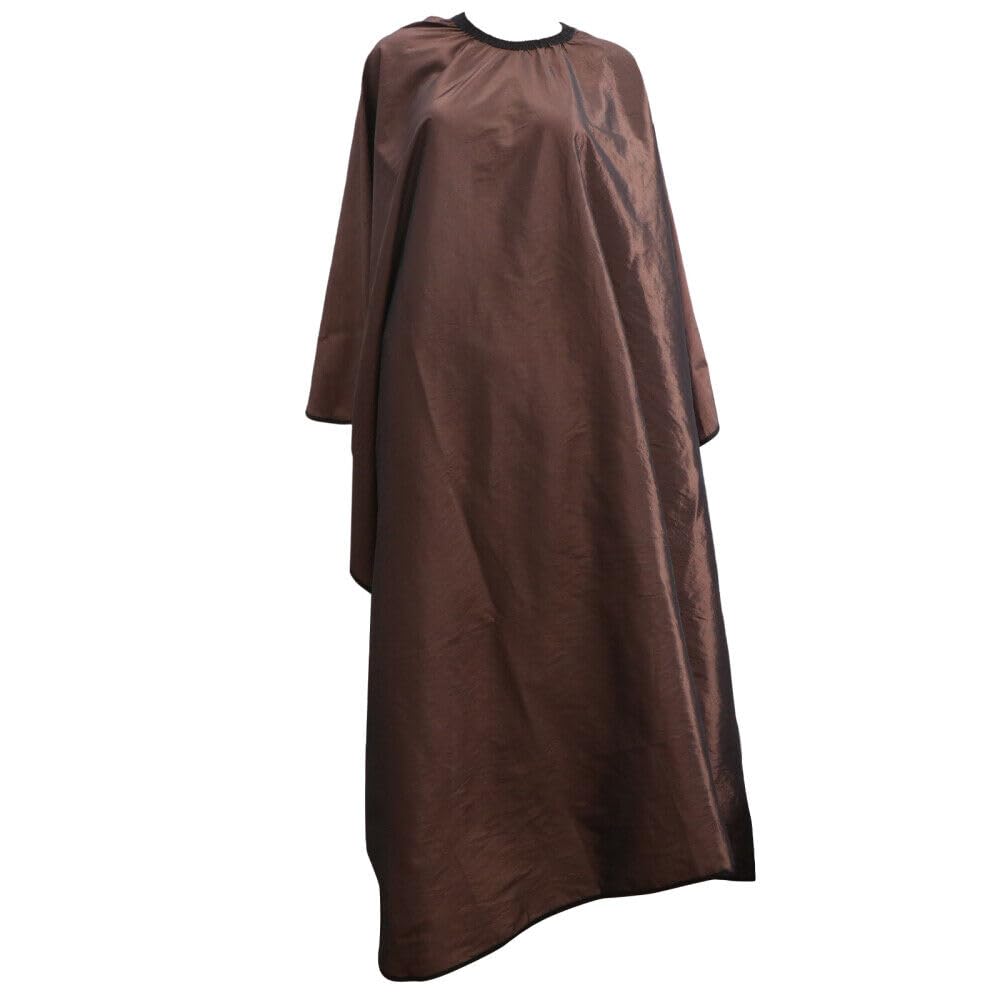 OSEN Waterproof Nylon Barber Hair Cutting Apron - Salon & Parlour Professional Hairdressing Smock (1 Piece, Brown) - Ideal for Hair Stylists, Barbershops & Home Haircuts