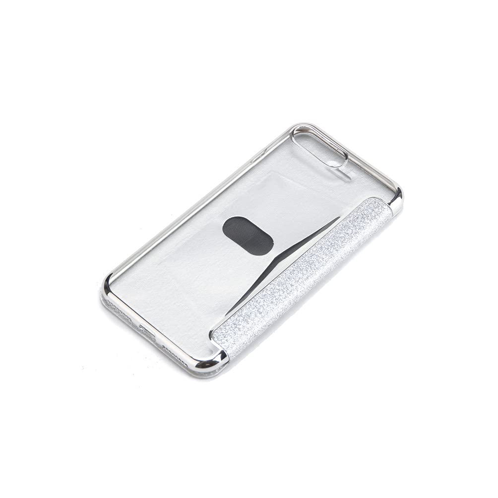 iPhone 12 Pro Max Wallet Case - Bling PU Leather Folio with Clear TPU Back & Card Slots | Slim Protective Cover for iPhone 12 Pro Max (Glitter Silver) | Perfect for Everyday Use, Travel & Business Meetings