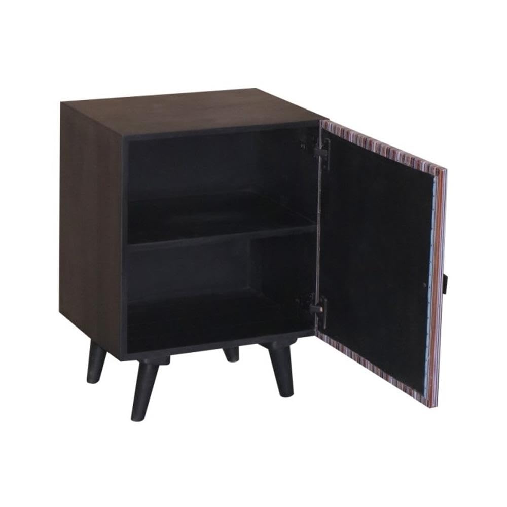 Progressive Furniture Nightstand - Modern Accent Table with Storage, Black & Multi Finish | Perfect for Bedroom, Living Room, or Office Use