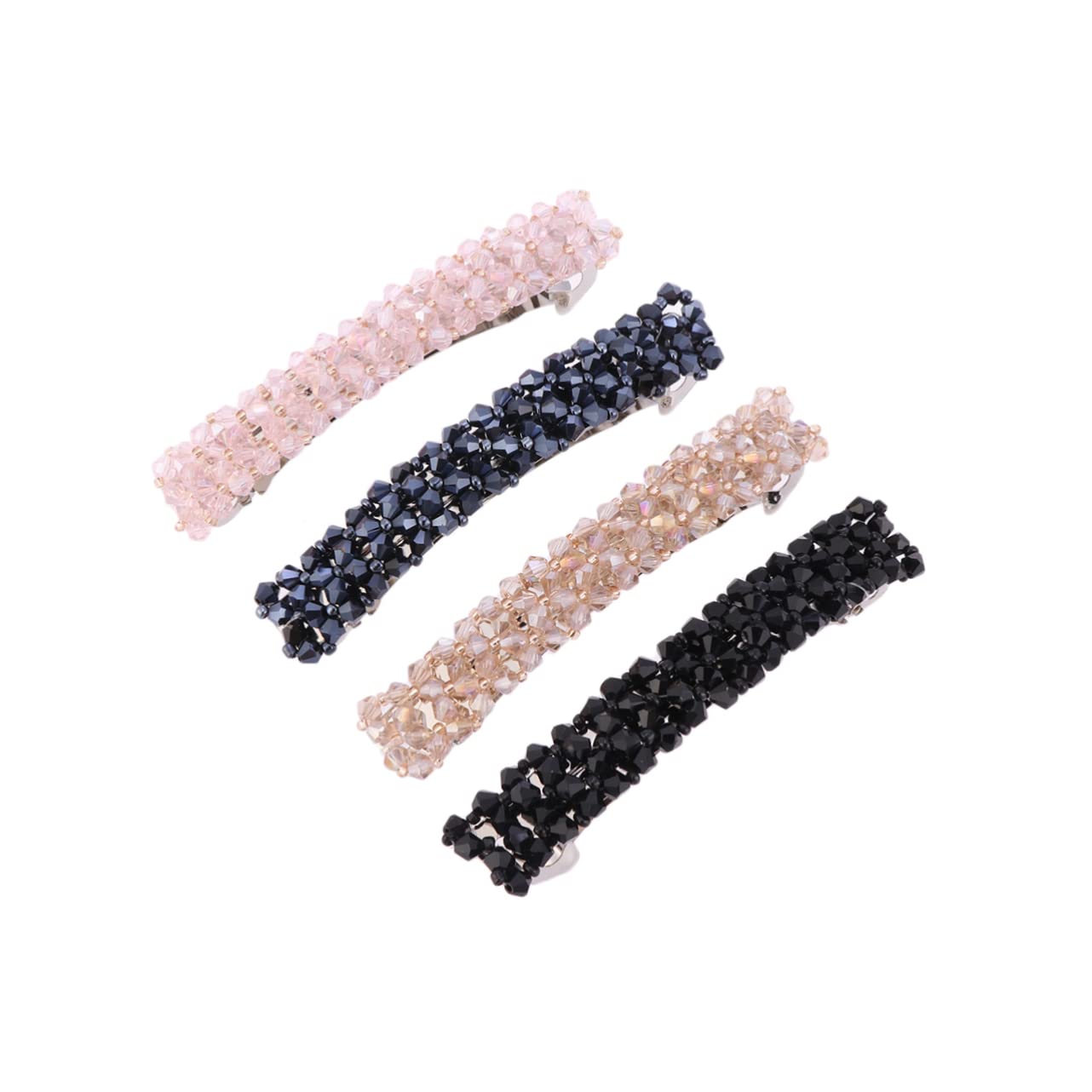 FOMIYES 4pcs Black Crystal Hair Clips for Women - Fashion Barrettes & Hairpins with Fishing Line Design, Perfect for Girls, Parties, Weddings & Daily Styling
