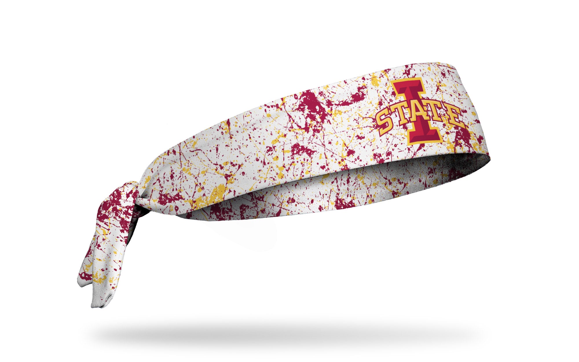 Iowa State University Splatter White Flex Tie Headband - Adjustable Sports Headband for Running, Yoga, Workouts & School Spirit Accessories