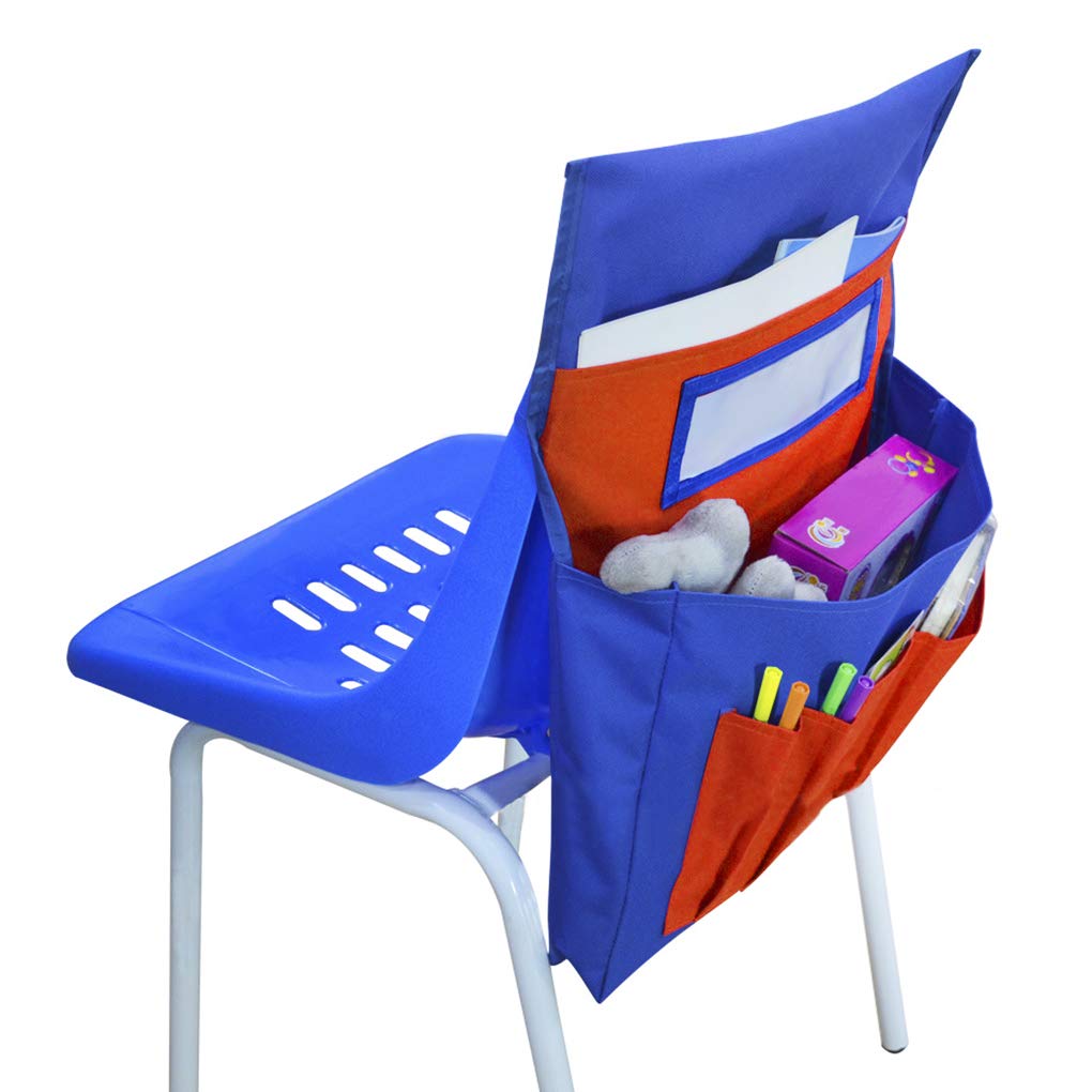 Chairback Buddy Pocket Organizer - 6 Pockets for School Supplies | Sturdy Classroom Storage for Kids | Perfect for Books, Pencils & Art Supplies (Fits Standard Chairs)