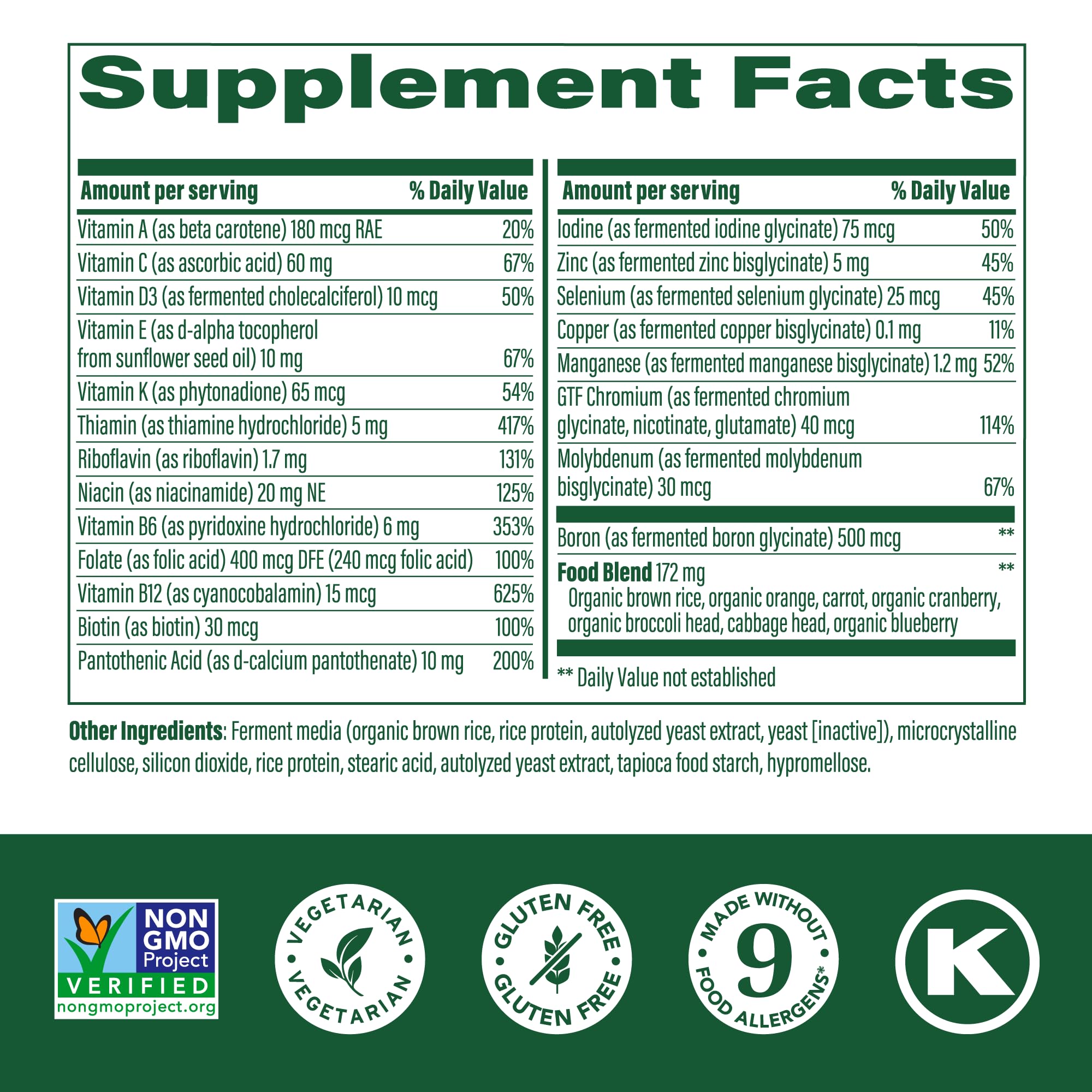 MegaFood One Daily Iron Free Multivitamin for Women & Men - Immune Support, Bone Health & Energy Metabolism Supplement - Vegetarian, Non-GMO, 90 Tablets - Perfect for Active Lifestyles & Daily Wellness