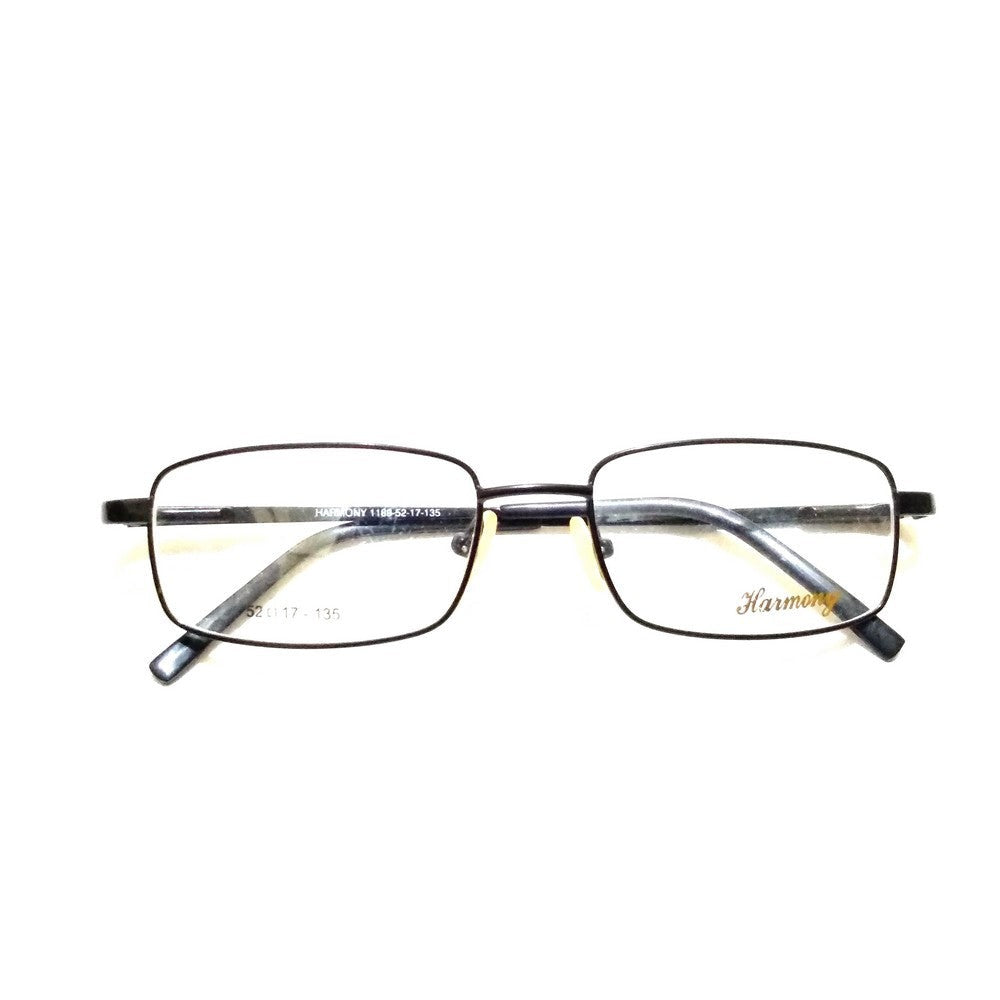 Sophisticated Black Full Frame Rectangle Progressive Glasses - No Line Multifocal Bifocal Lens 1189BKL | Perfect for Reading, Computer Work & Everyday Use
