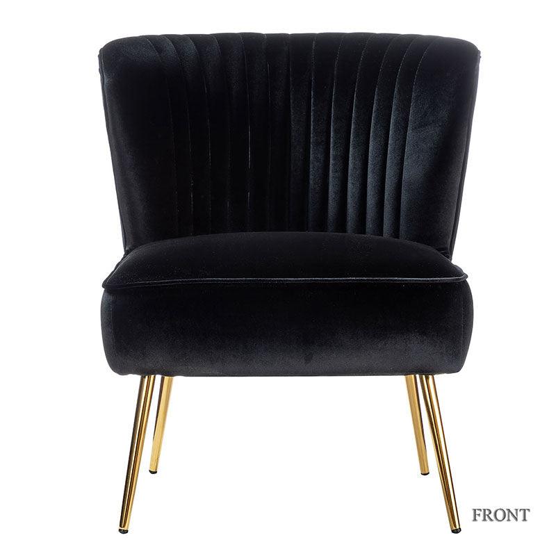 Lola Velvet Side Chair - Modern Upholstered Accent Chair for Living Room, Bedroom & Office - Soft Velvet Fabric with Sturdy Wooden Legs - Perfect for Dining, Lounge & Home Decor