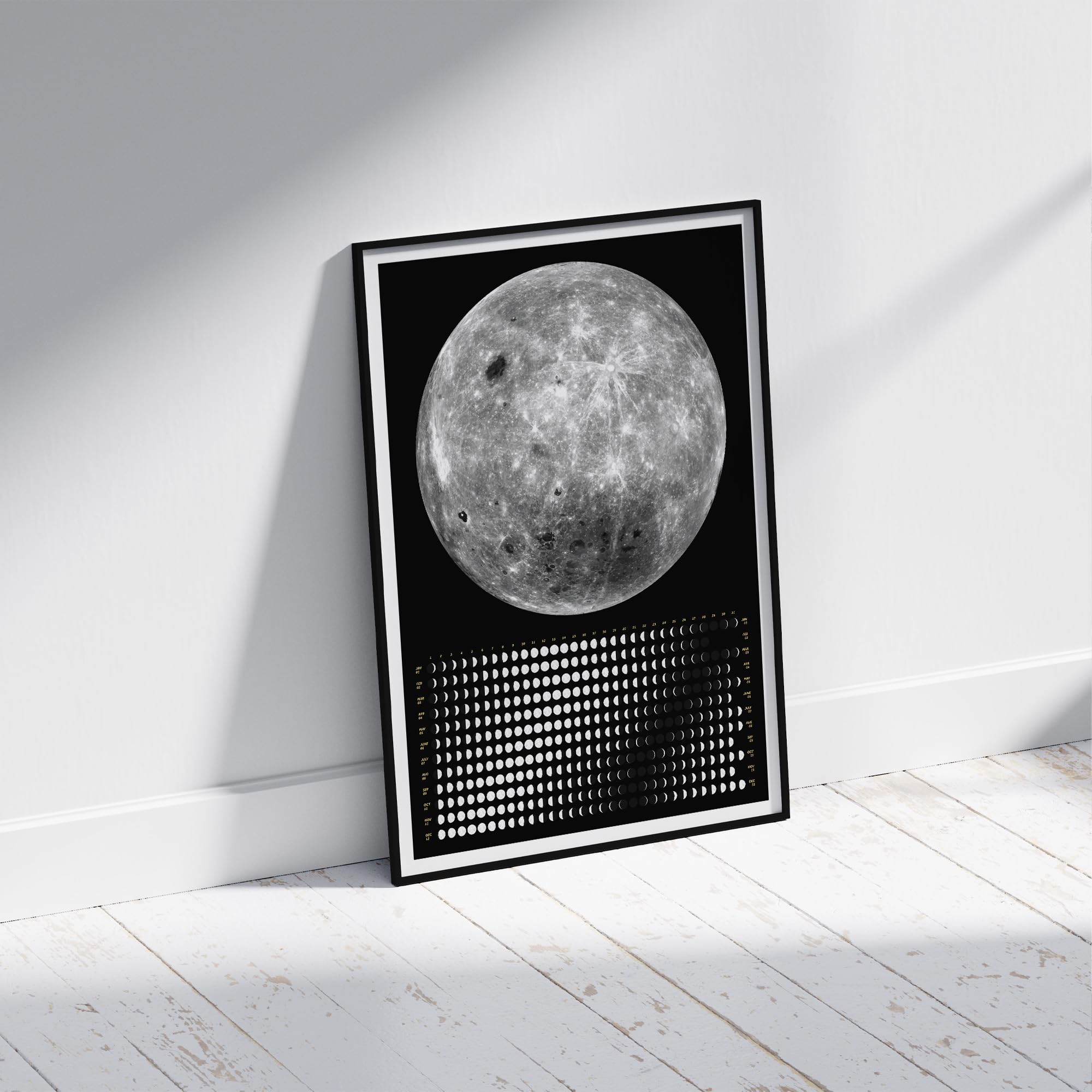 2025 Moon Phase Calendar - Vertical Unframed Lunar Wall Art for Home & Office Decor | Perfect for Astronomy Enthusiasts, Feng Shui & Gift Giving