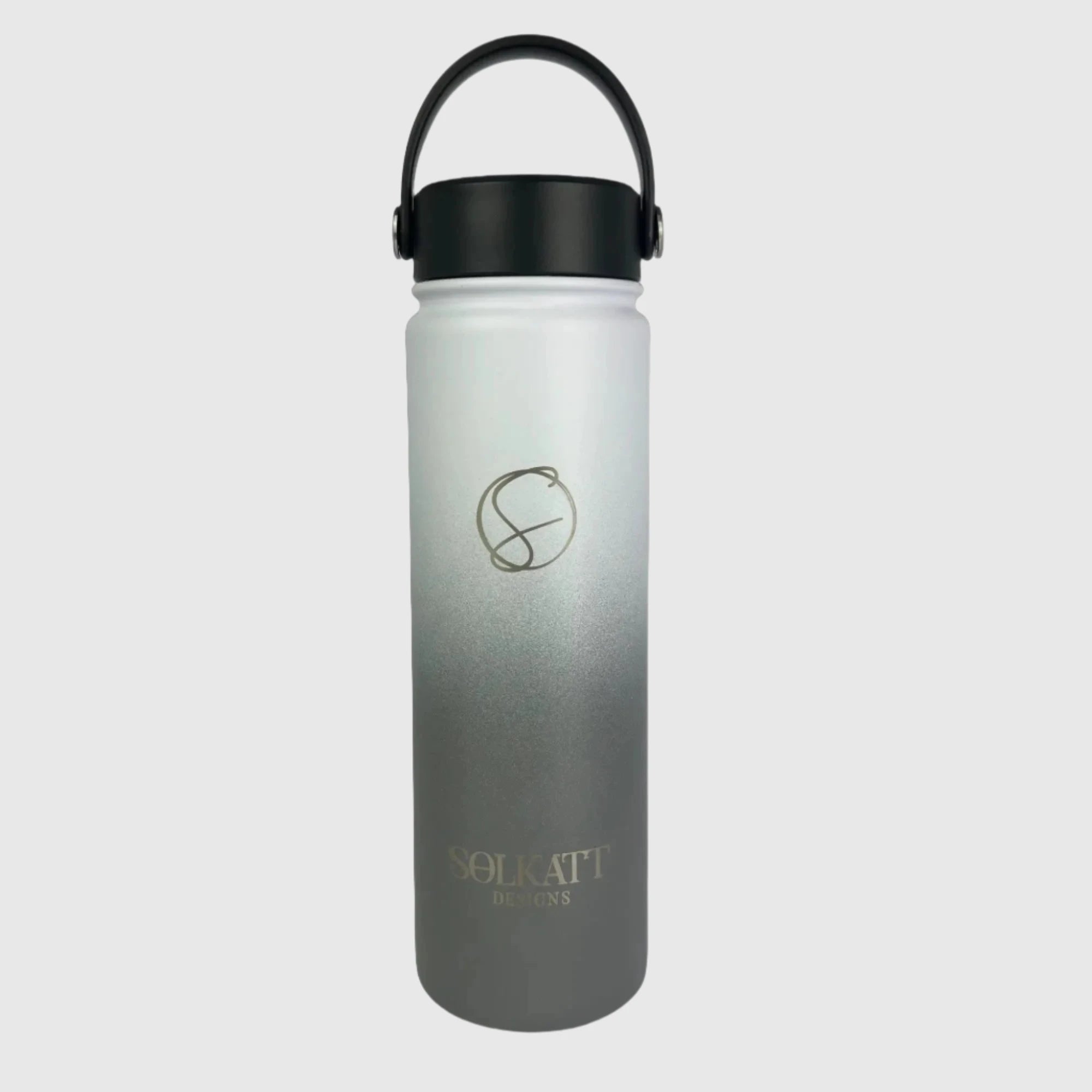 Premium Misty Grey Insulated Stainless Steel Water Bottle 650ml (22oz) - Keeps Drinks Hot/Cold for 24 Hours - Perfect for Hiking, Gym & Outdoor Activities