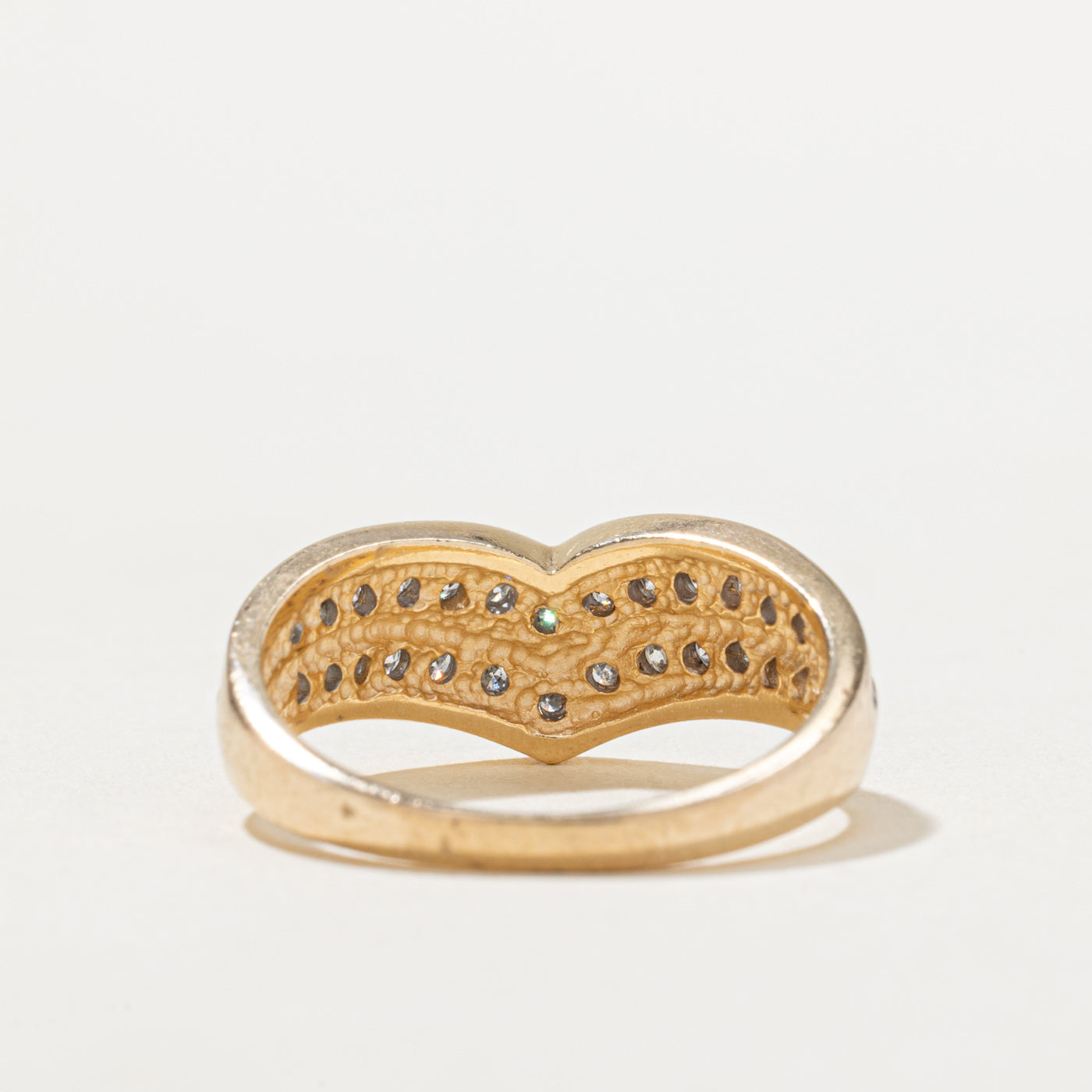 0.50ctw Diamond Double Row Chevron Ring - Size 6.75 | Elegant Wedding Band, Anniversary Gift & Everyday Jewelry for Women