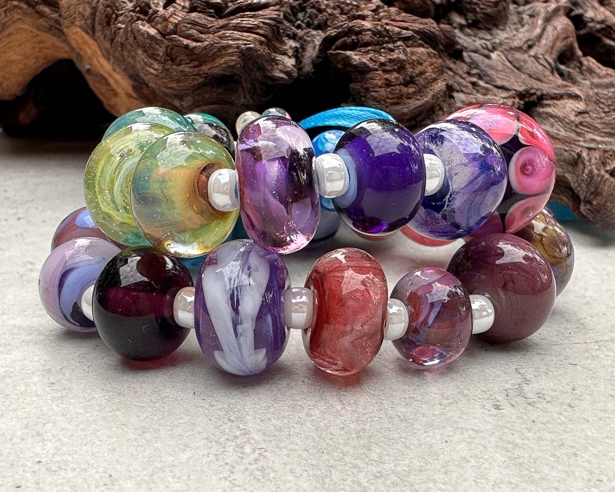 27pcs Pink Orphan Lampwork Glass Beads for Jewelry Making, DIY Crafts, Bracelets & Necklaces - Handmade Artisan Beads for Unique Designs
