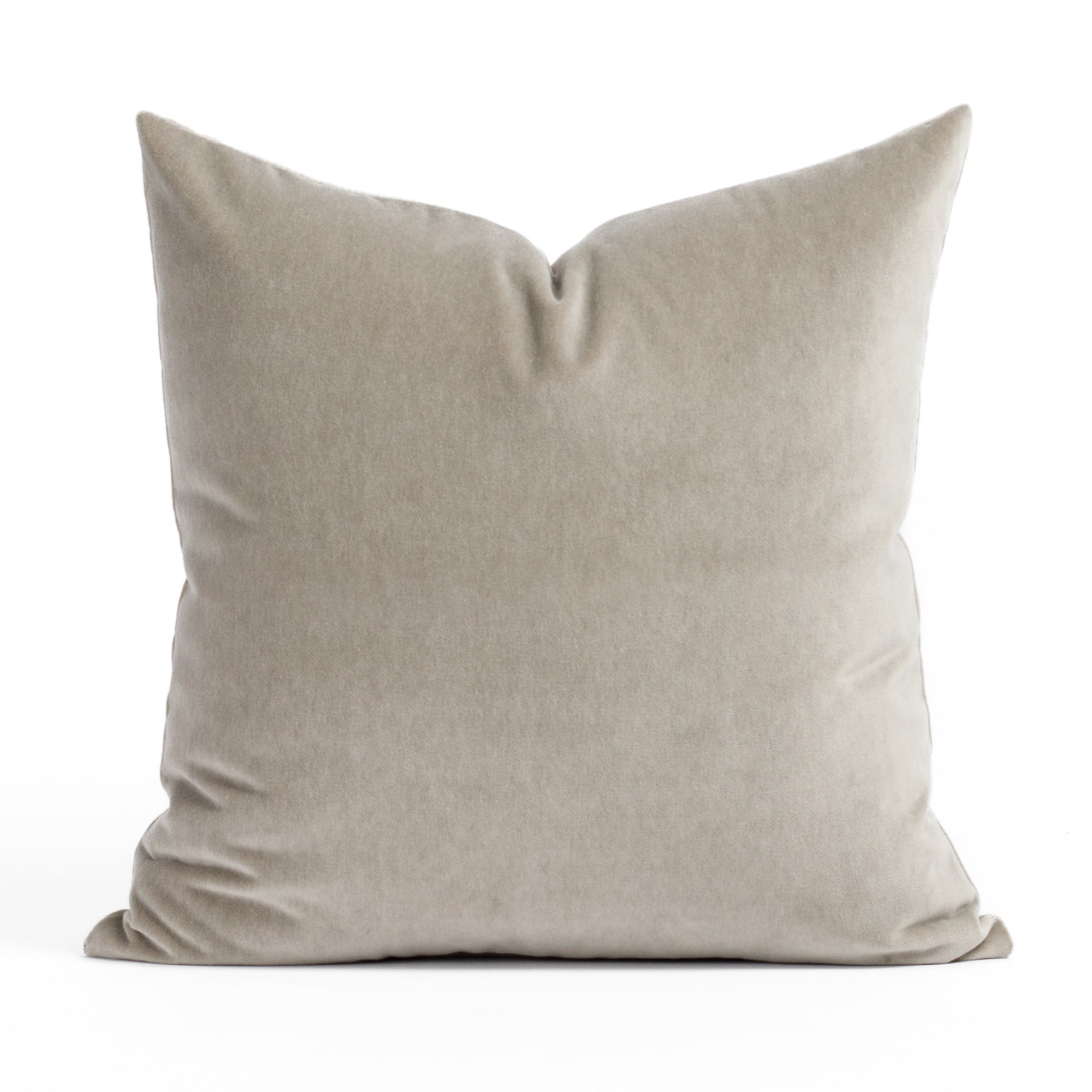 Luxury Mason Velvet 20x20 Throw Pillow Cover - Soft Mushroom Color Decorative Cushion for Living Room Sofa, Bed & Home Decor