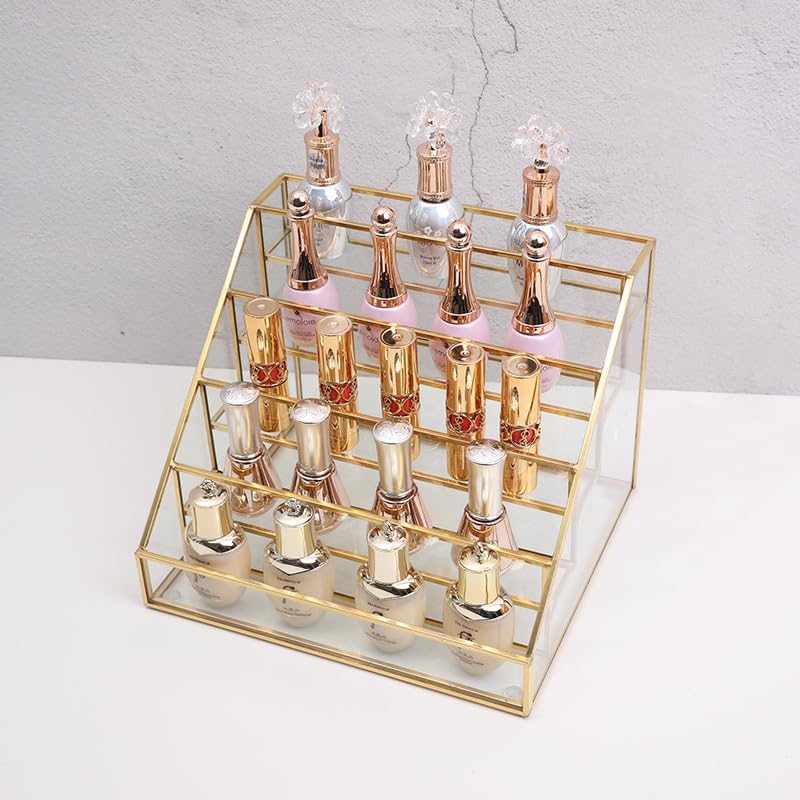 HURRISE 5-Tier Nail Polish Display Rack - Clear Acrylic Nail Polish Organizer for Salon & Home - Multi-Layer Nail Art Storage Shelf for Polish Bottles, Makeup & Cosmetics - Perfect for Salon Display, Home Organization & Professional Nail Technicians