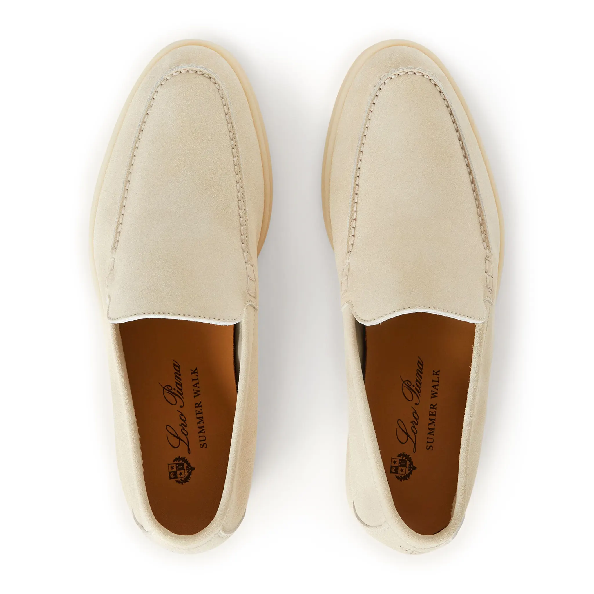 Loro Piana Summer Walk Suede Nougat Loafers - Premium Italian Leather Slip-On Shoes for Men | Comfortable Casual & Office Wear | Perfect for Summer Outings, Business Travel, and Weekend Getaways