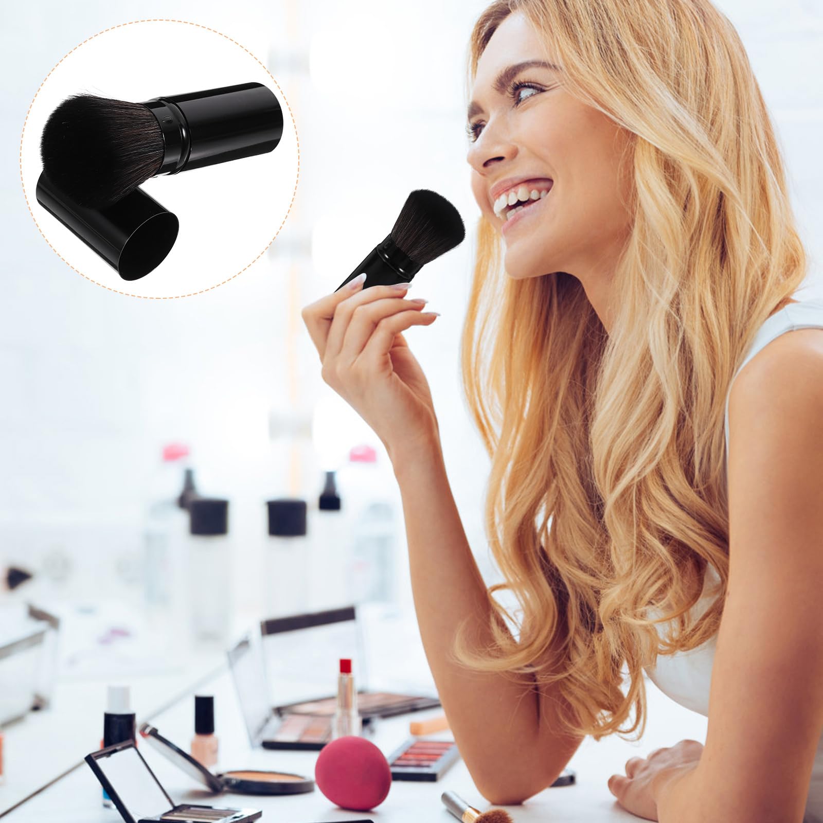 Retractable Powder Blush Brush - Portable Makeup Tool for Highlighting & Concealing - Christmas Gift Idea