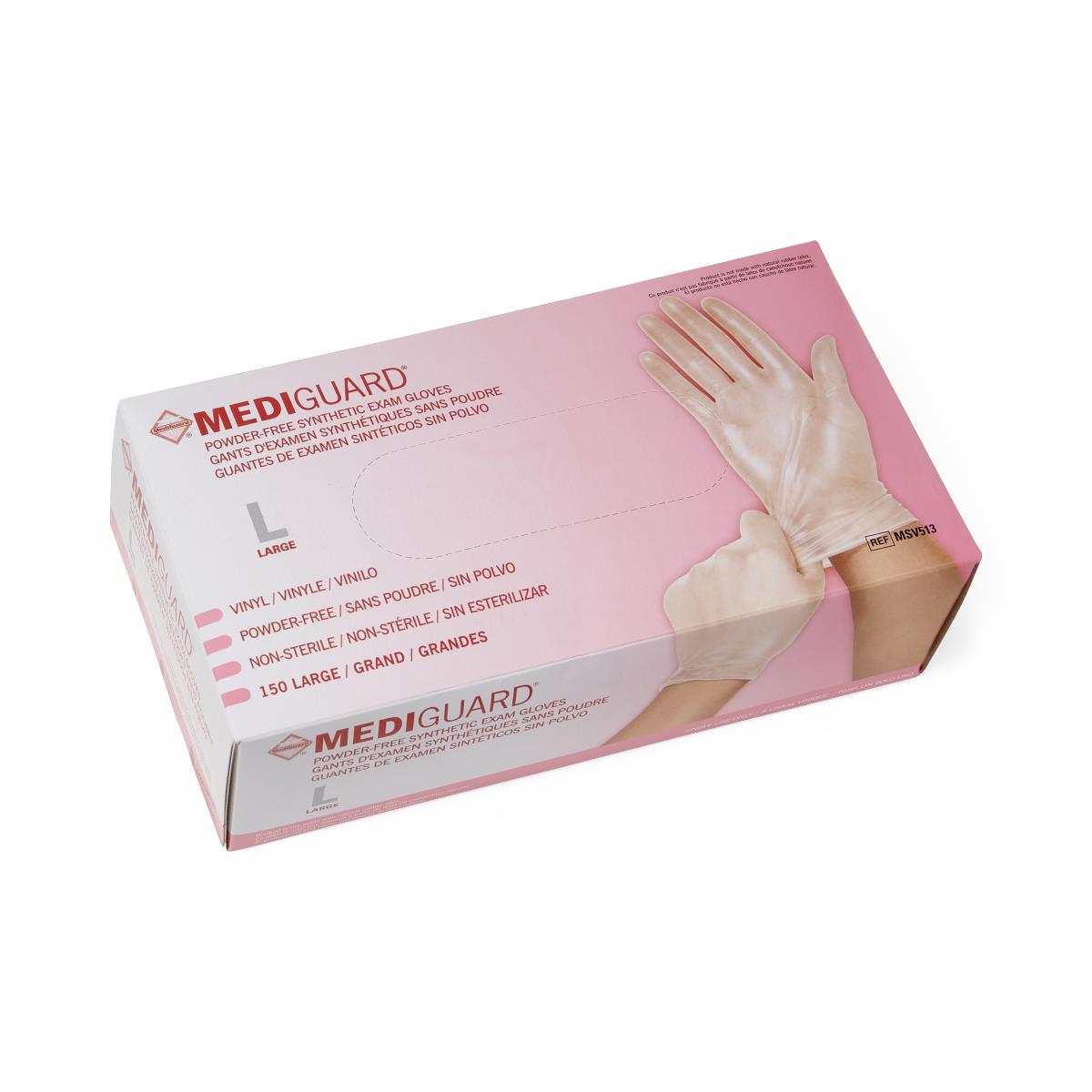 MediGuard Vinyl Synthetic Exam Gloves - Disposable Medical Gloves for Healthcare, Food Handling & Cleaning - Latex-Free, Powder-Free, Non-Sterile - Ideal for Hospitals, Clinics, Salons & Home Use