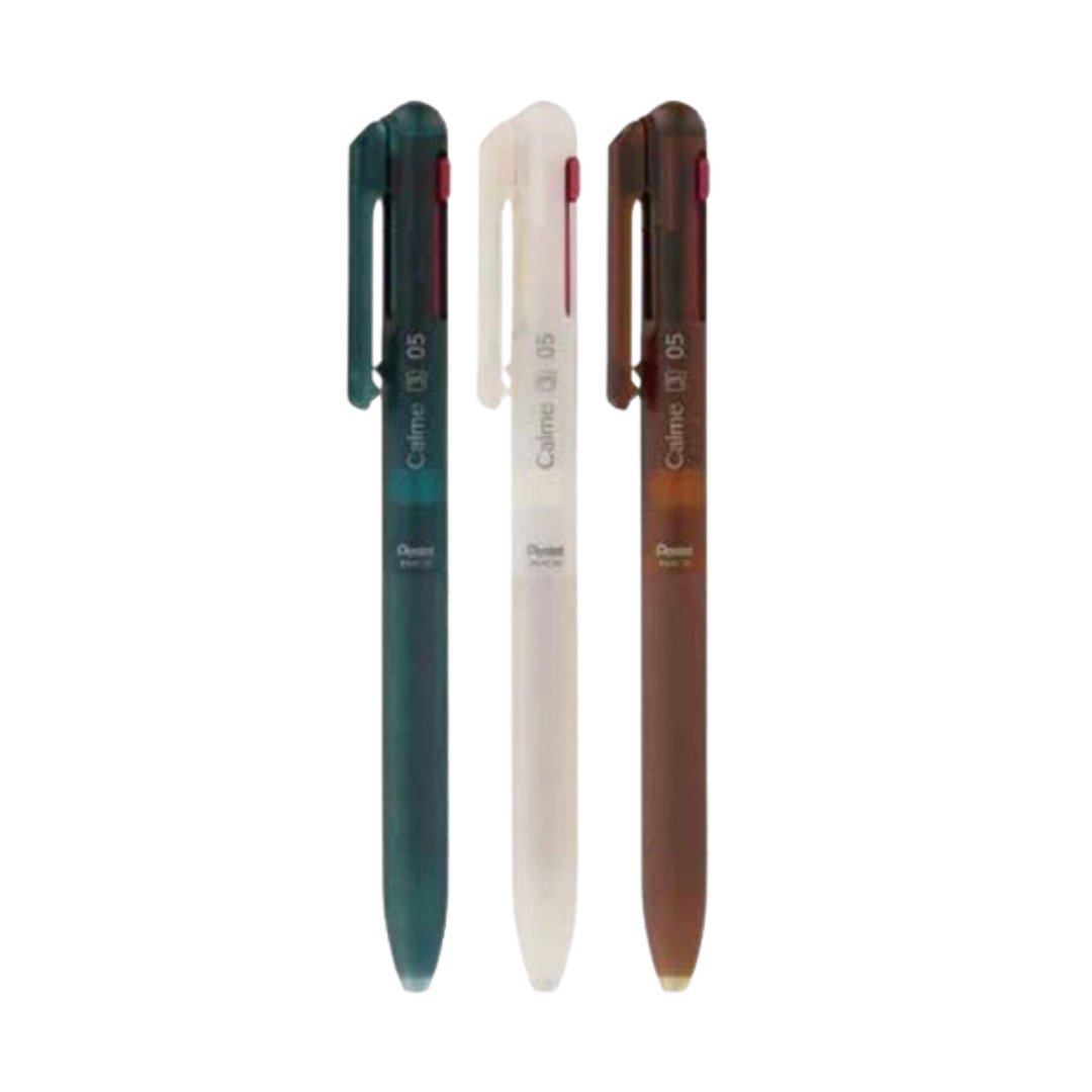 Limited Edition Calme 3-Color Ballpoint Pen - Relaxed Frost Series by Pentel | Smooth Writing for Office, School & Journaling