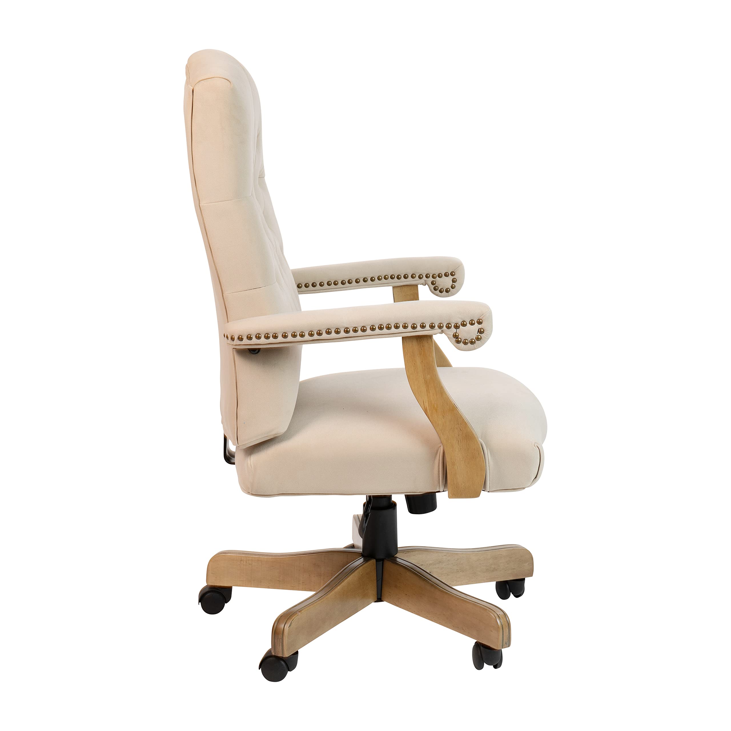 Ergonomic Swivel Office Chair with Wood Base for Home & Office