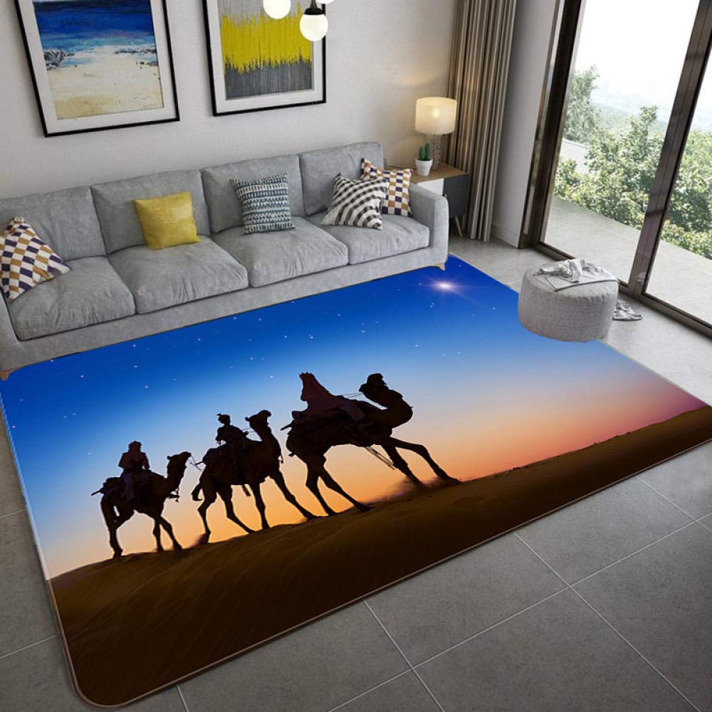 3D Printed Animal Desert Camel Carpet for Kids - Non-Slip Play Mat, Nursery Floor Rug, Home Decor Door Mat - Perfect for Baby Crawling, Toddler Playroom & Bedroom Decor