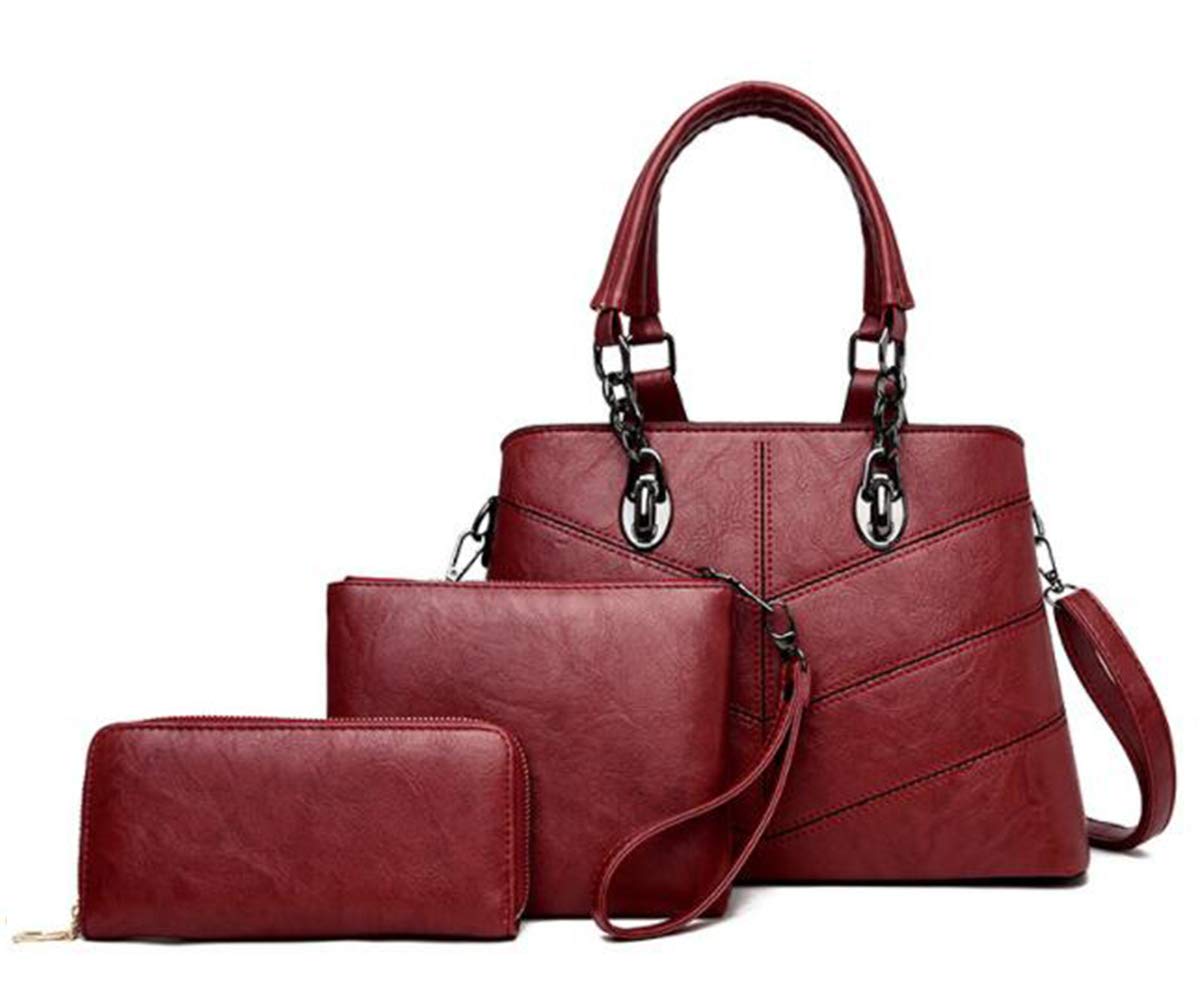 Premium PU Leather Tote Hobo Bag for Women - 3 Piece Set with Shoulder Bag, Crossbody Purse & Wallet | Fashionable Work, Travel & Everyday Use Accessories
