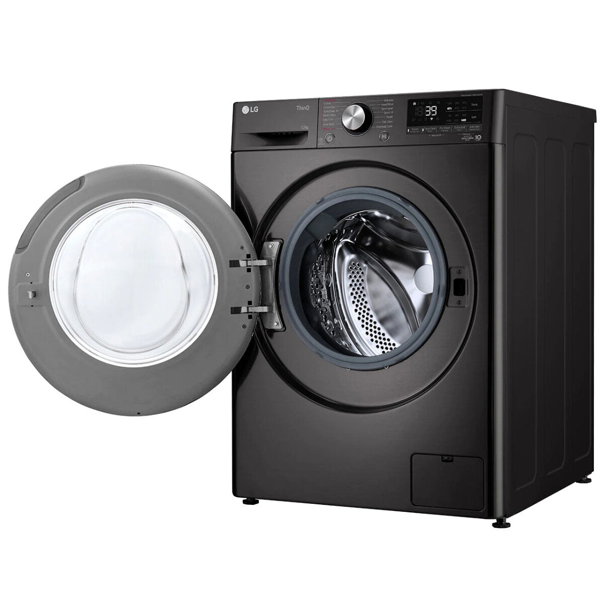 LG Series 9 12kg Front Load Washing Machine - Energy Efficient, Quiet Operation, Black (WV9 1412B) - Perfect for Large Families & Smart Home Laundry Rooms