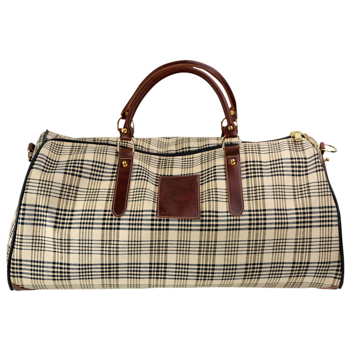 Stylish Baker Duffle Bag with Classic Plaid Pattern - Perfect for Gym, Travel & Weekend Getaways