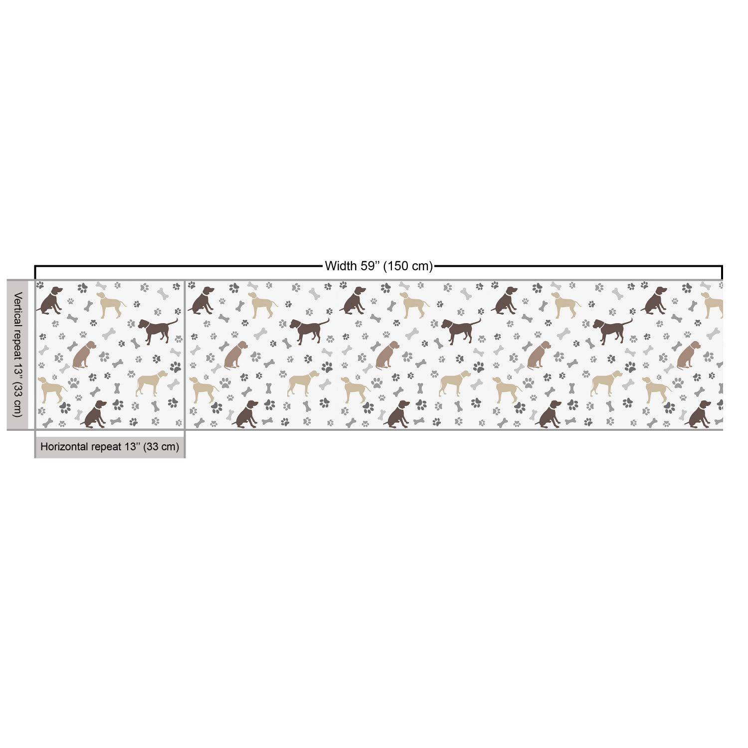 Ambesonne Dog Lover Fabric by The Yard - Paw Print & Dog Silhouette Pattern in Umber Beige | 10 Yards Upholstery Fabric for Home Decor, DIY Projects & Pet Accessories | Perfect for Curtains, Pillows & Dog Bed Covers