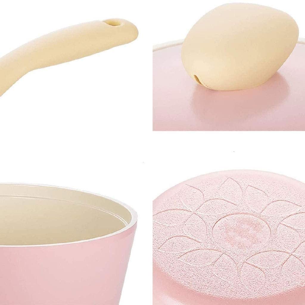 Non-Stick Wok Milk Pot with Lid - Small Soup Pan for Gas Stove, Sauce Cooking Pot for Home Kitchen - Perfect for Simmering Soups, Stews, and Milk-Based Drinks