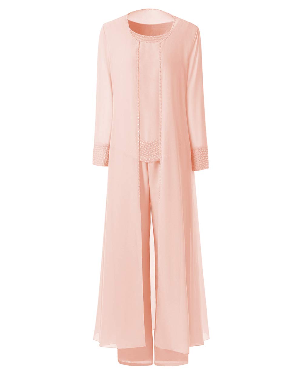 Elegant Beaded Chiffon 3-Piece Jumpsuit Pant Suit for Women - Mother of the Bride Dresses with Jacket | Formal Occasions, Weddings, Parties & Special Events