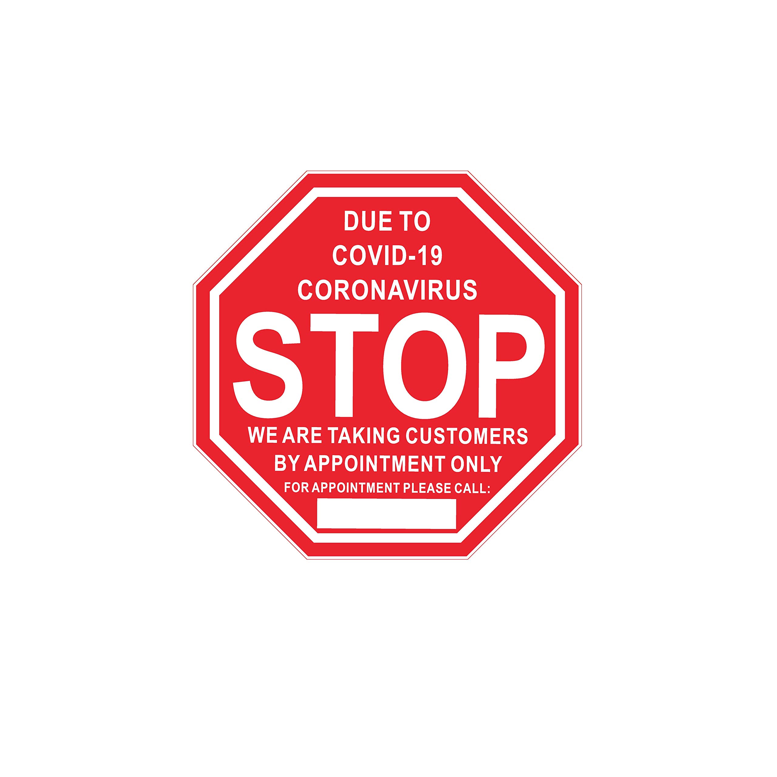 10x10 Inch Durable Vinyl Stop Sign Ring Bell & Leave Package Sign for COVID-19 Safety - Perfect for Front Doors, Porches & Delivery Instructions