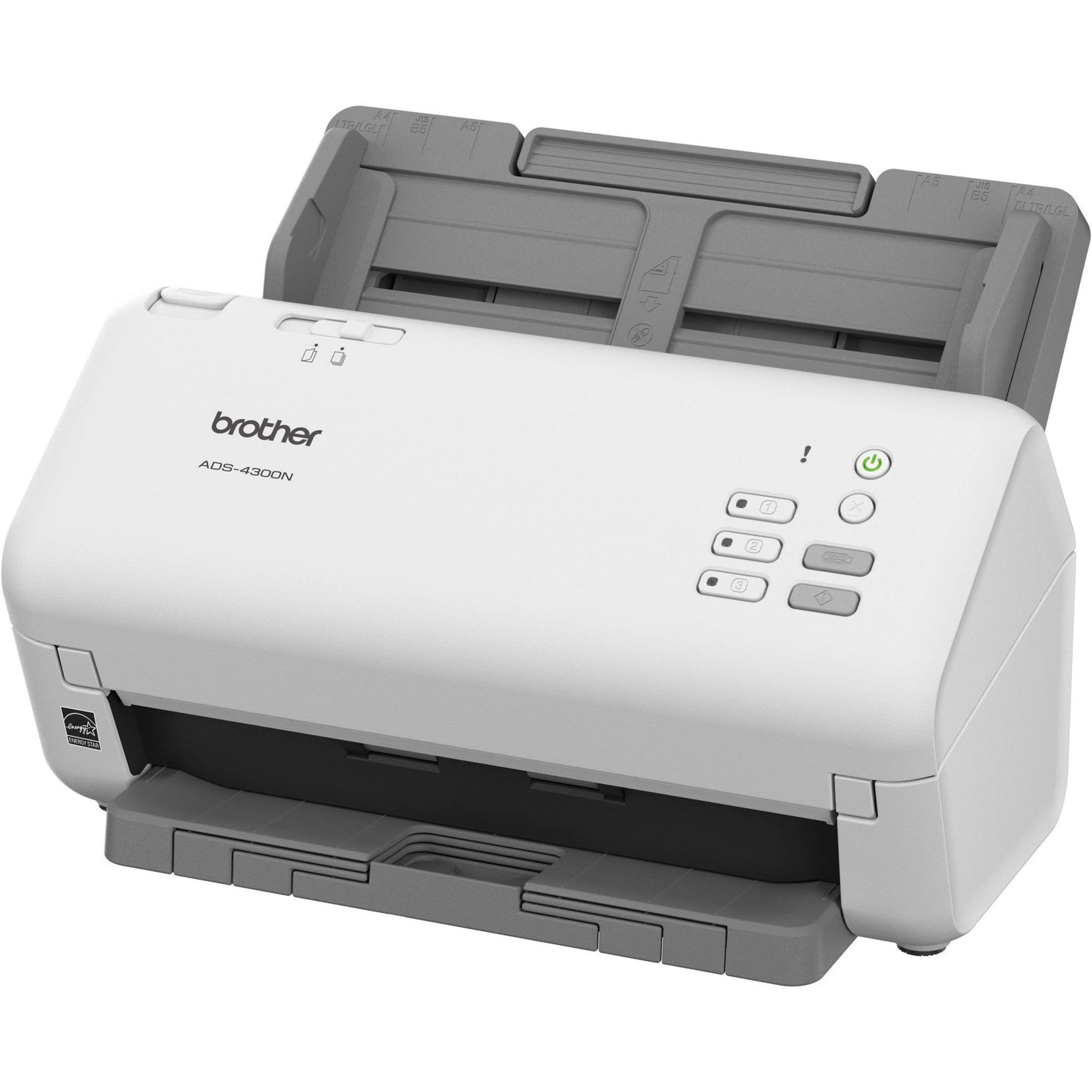 Brother ADS-4300N High-Speed Professional Document Scanner | Duplex Scanning, Network Connectivity | Ideal for Office, Legal & Medical Records Digitization