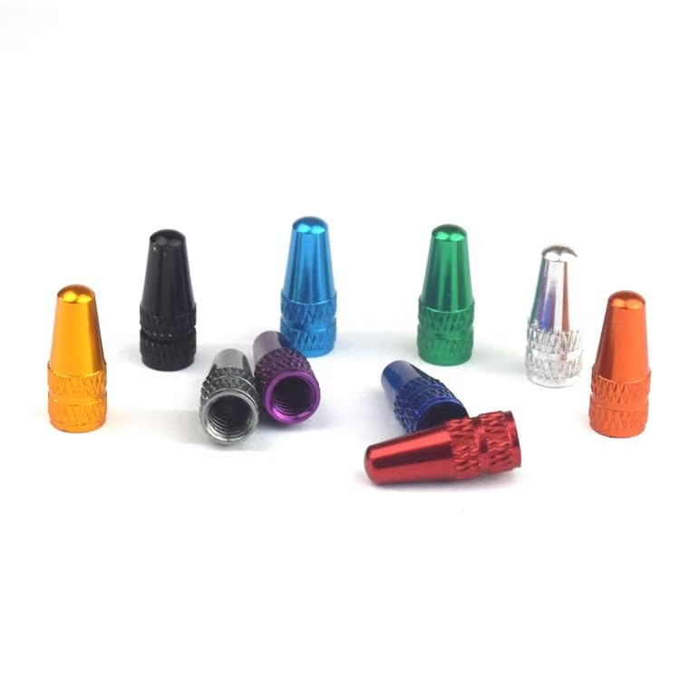 5 Pcs Purple Presta Valve Caps for Bicycle - Dust Proof Bike Tire Stem Covers Compatible with MTB, Fixie, Road Bikes - Perfect Cycling Accessories for Tires & Tubes (Great for Commuting, Mountain Biking & Road Cycling)