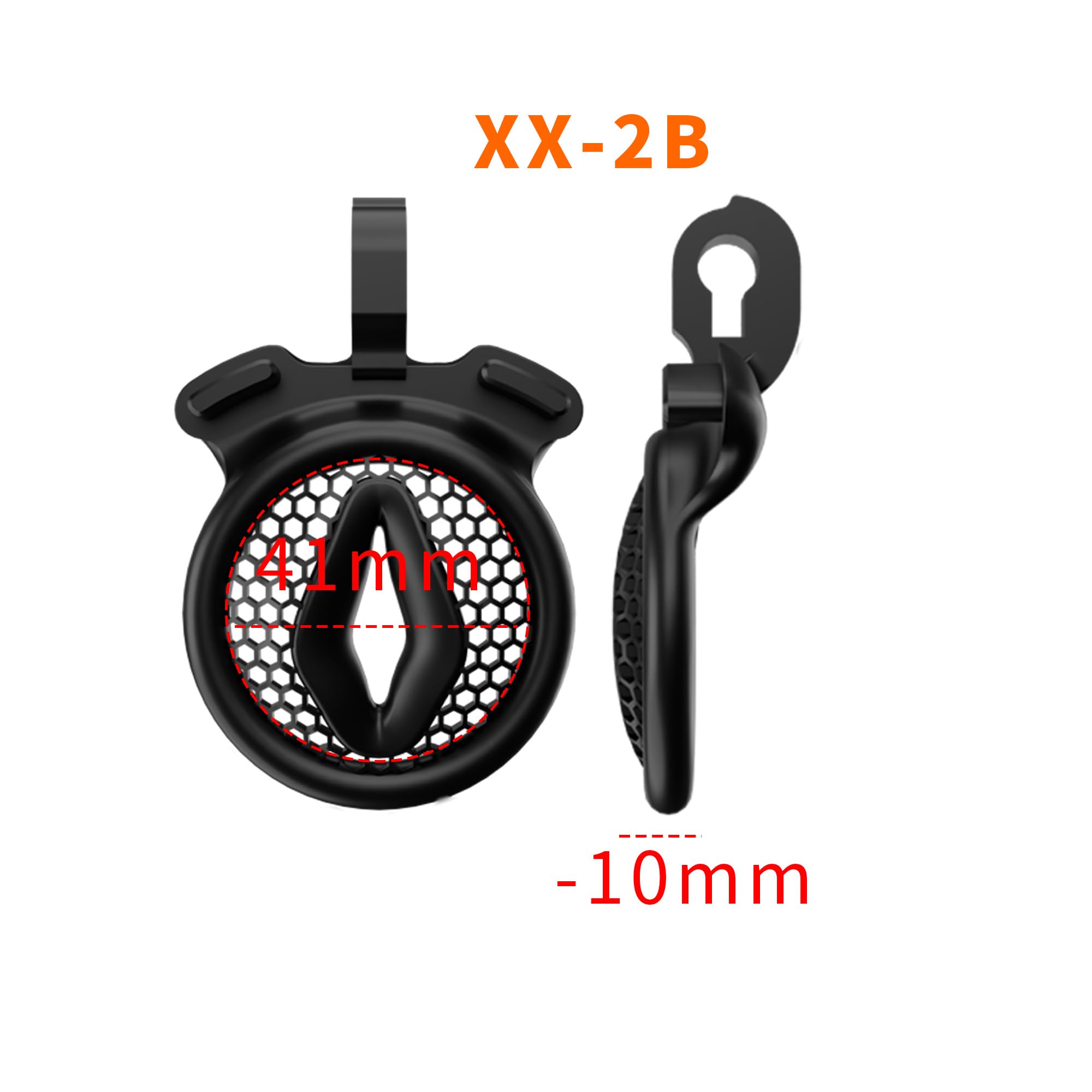 Small Negative Flat Chastity Cage for Men - Plastic BDSM Penis Cage with Secure Lock Design - Couples Sex Toy for Male Chastity Play (Black, Flat-B) - Perfect for Long-Term Wear and BDSM Bondage Scenes