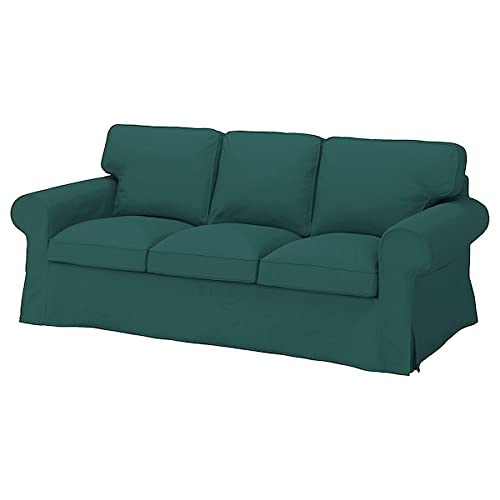 UPPLAND 3-Seat Sofa Slipcover - Dark Turquoise Green Stretchable Couch Cover - Perfect for Living Room, Family Room & Home Decor Protection