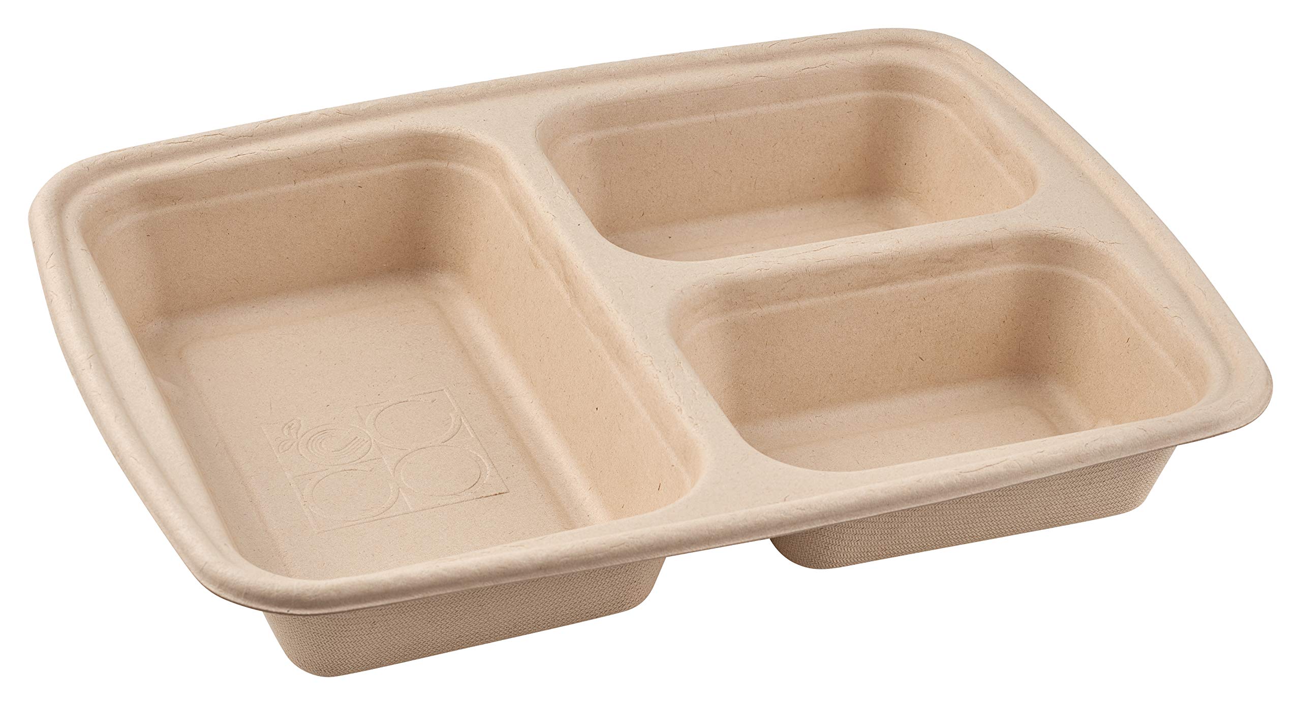 [100 Pack] 36 oz 3-Compartment Eco-Friendly Compostable Food Containers with Lids - Biodegradable Sugarcane Fiber Lunch Trays | Heavy Duty, Microwave Safe, Bento Box & Meal Prep | Perfect for Office Lunches, Picnics, and Takeout Meals