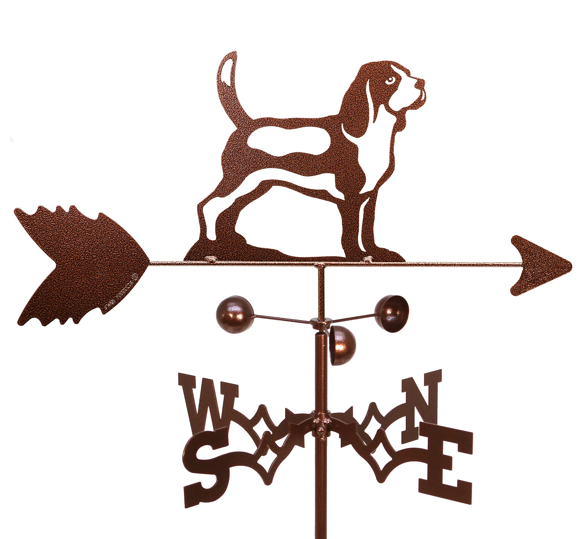 Handmade Beagle Dog Adjustable Mount Weathervane - SWEN Products | Outdoor Garden Decor for Yard, Patio & Farmhouse Style