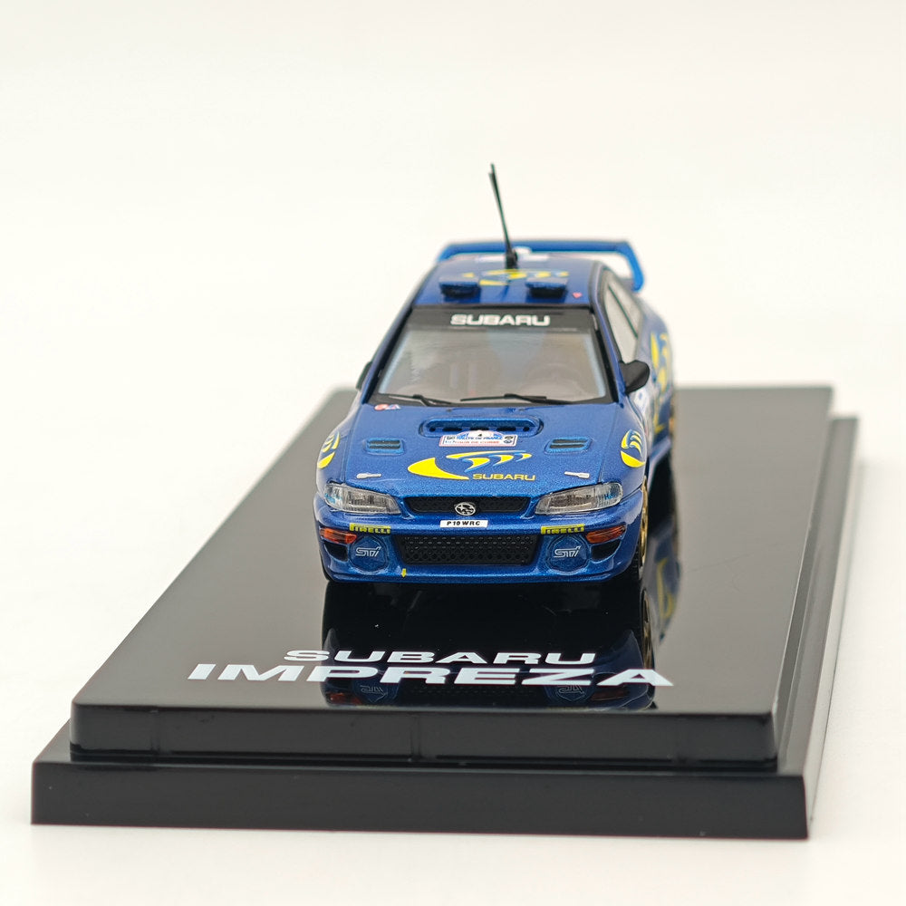 1/64 Scale Subaru Impreza WRC 1997 #4 Tour de Corse Blue Diecast Model Car - Collectible Hobby Japan Miniature for Racing Enthusiasts & Display Showcase