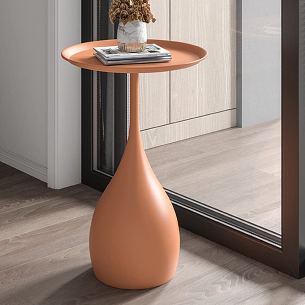 Modern Round Metal Side Table - 15.7