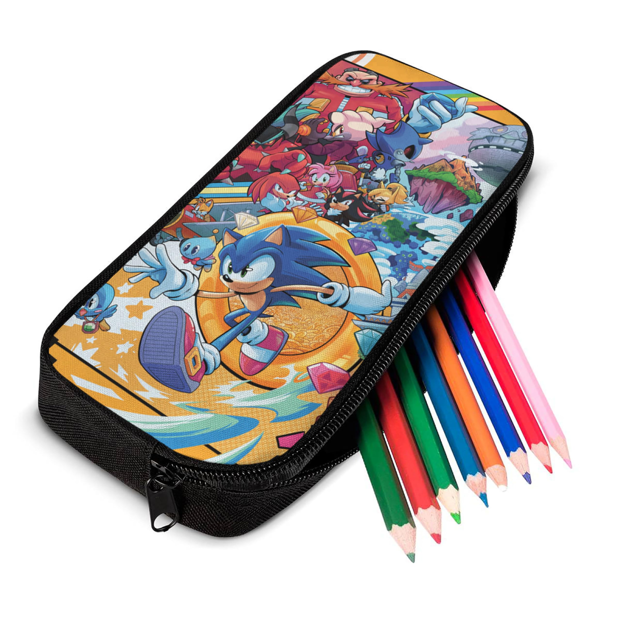 3Pcs Hedgehog Gaming Backpack Set for Kids with Lunch & Pencil Bag - School & Travel
