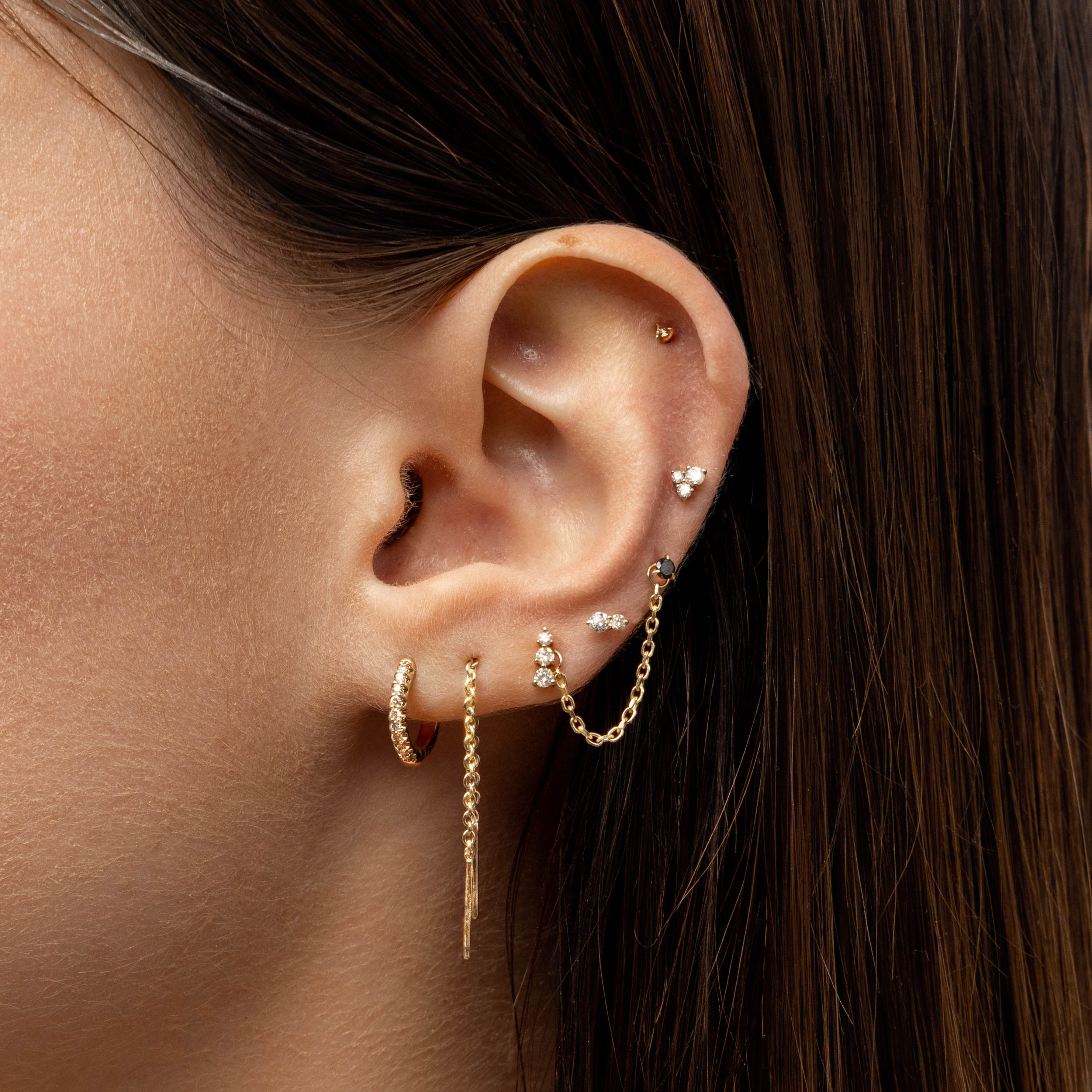 10k Gold Diamond Huggie Earrings for Women - Elegant Everyday Hoop Earrings for Work, Party & Special Occasions