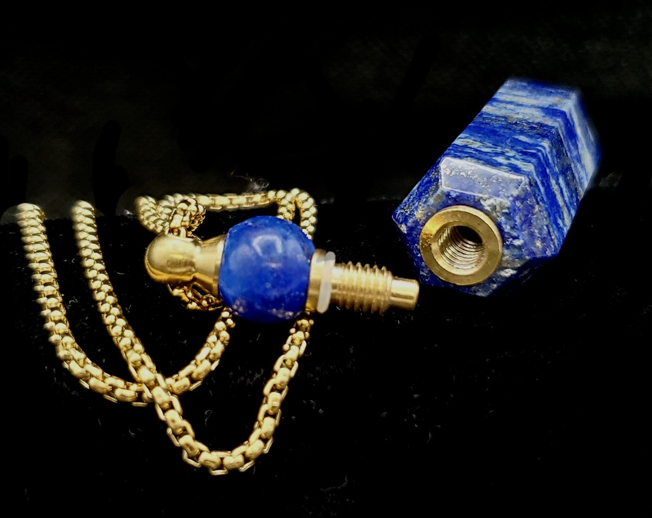 Lapis Lazuli Ash Vial Pendant - Memorial Jewelry for Loved Ones - Perfect for Keepsakes, Urn Necklaces & Remembrance Gifts