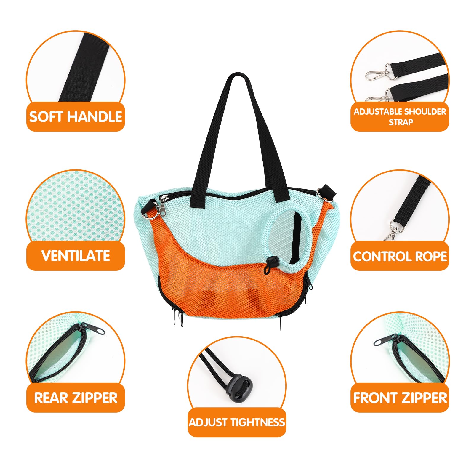 Adjustable Hands-Free Dog Sling Carrier for Small Dogs & Cats - Reversible Puppy Carrier Purse with Storage Pocket - Travel Safety Harness for Outdoor Walks, Shopping & Vet Visits